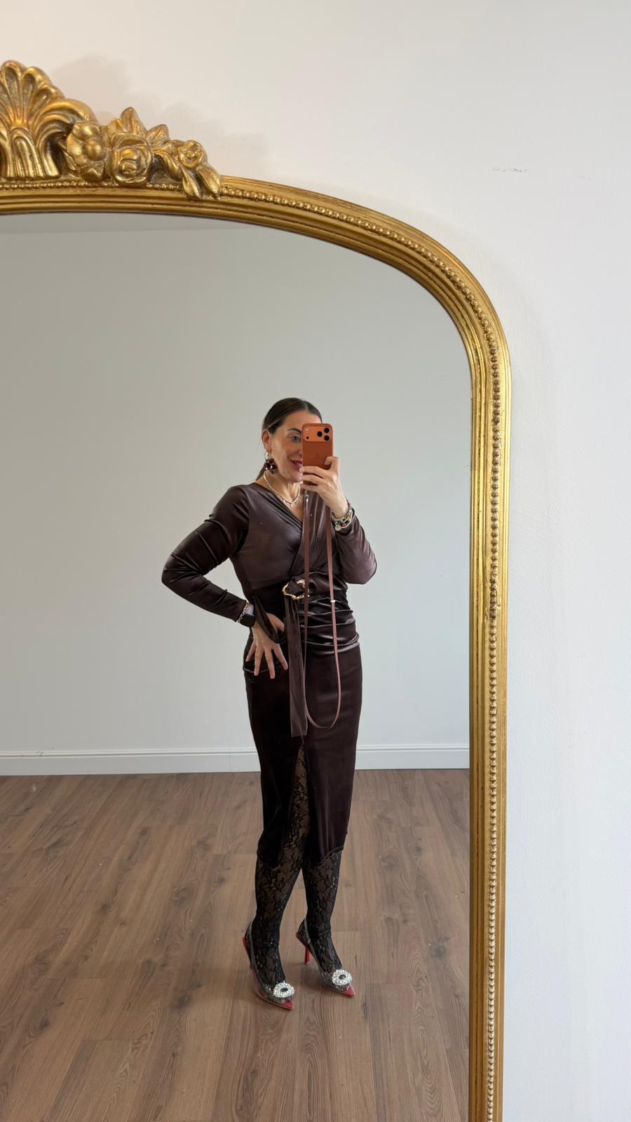 ABITO LUNGO IN VELLUTO 36776 NEW