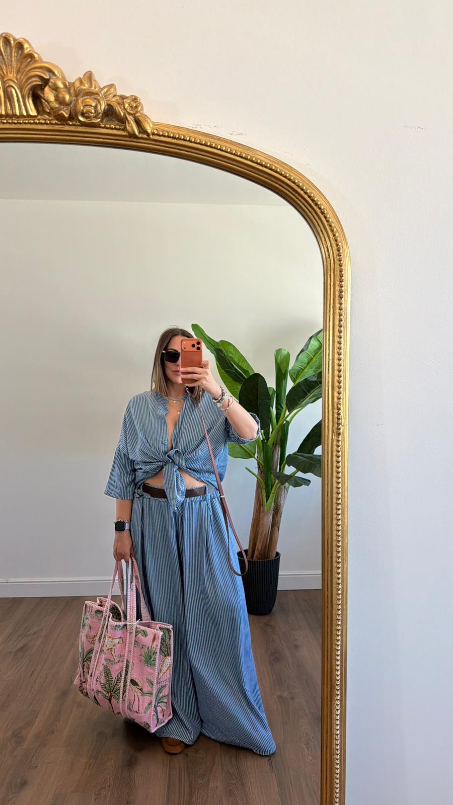 PANTALONE A RIGHE KK04633 NEW