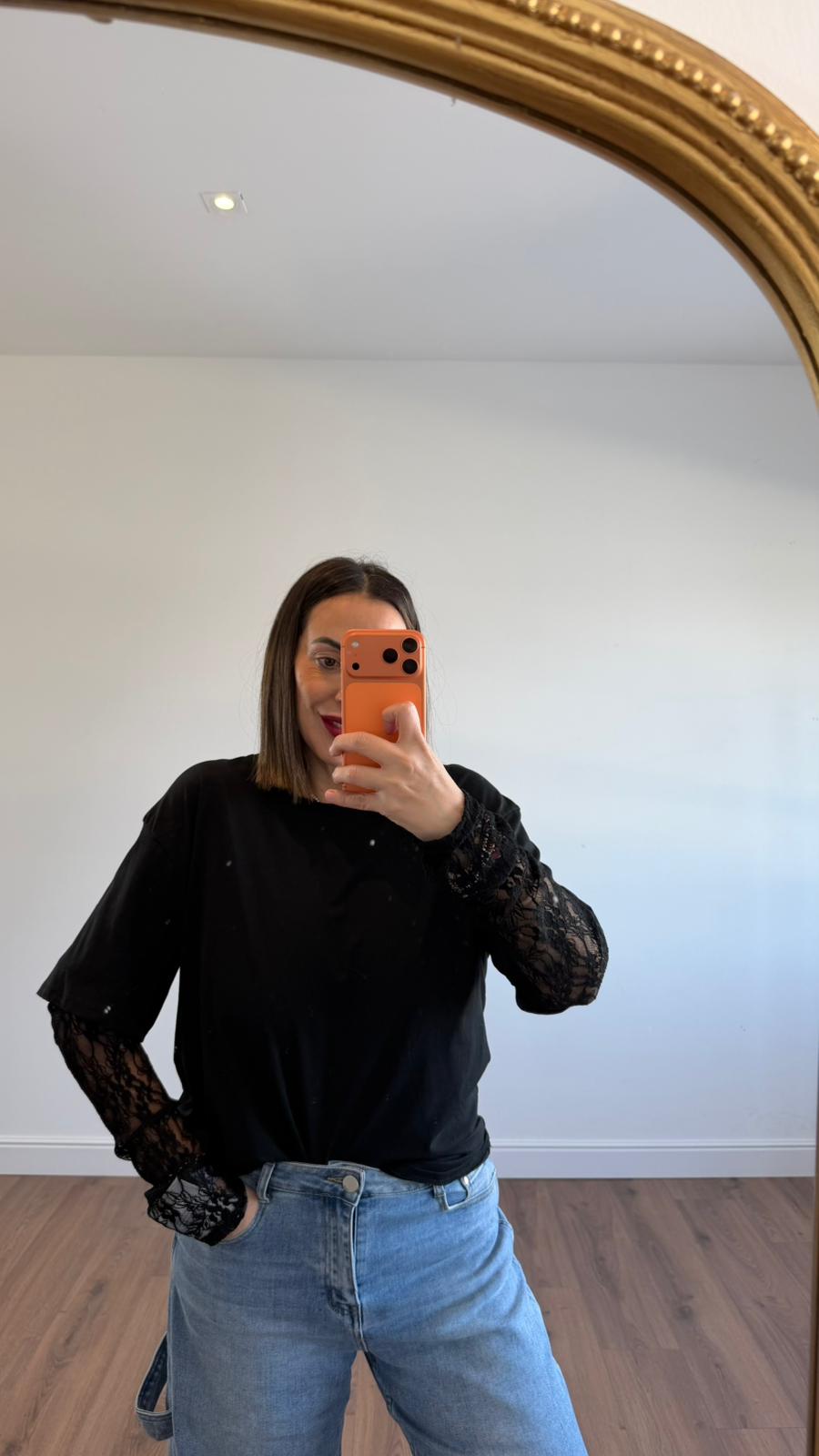 TSHIRT MANICHE IN PIZZO 3022 NEW