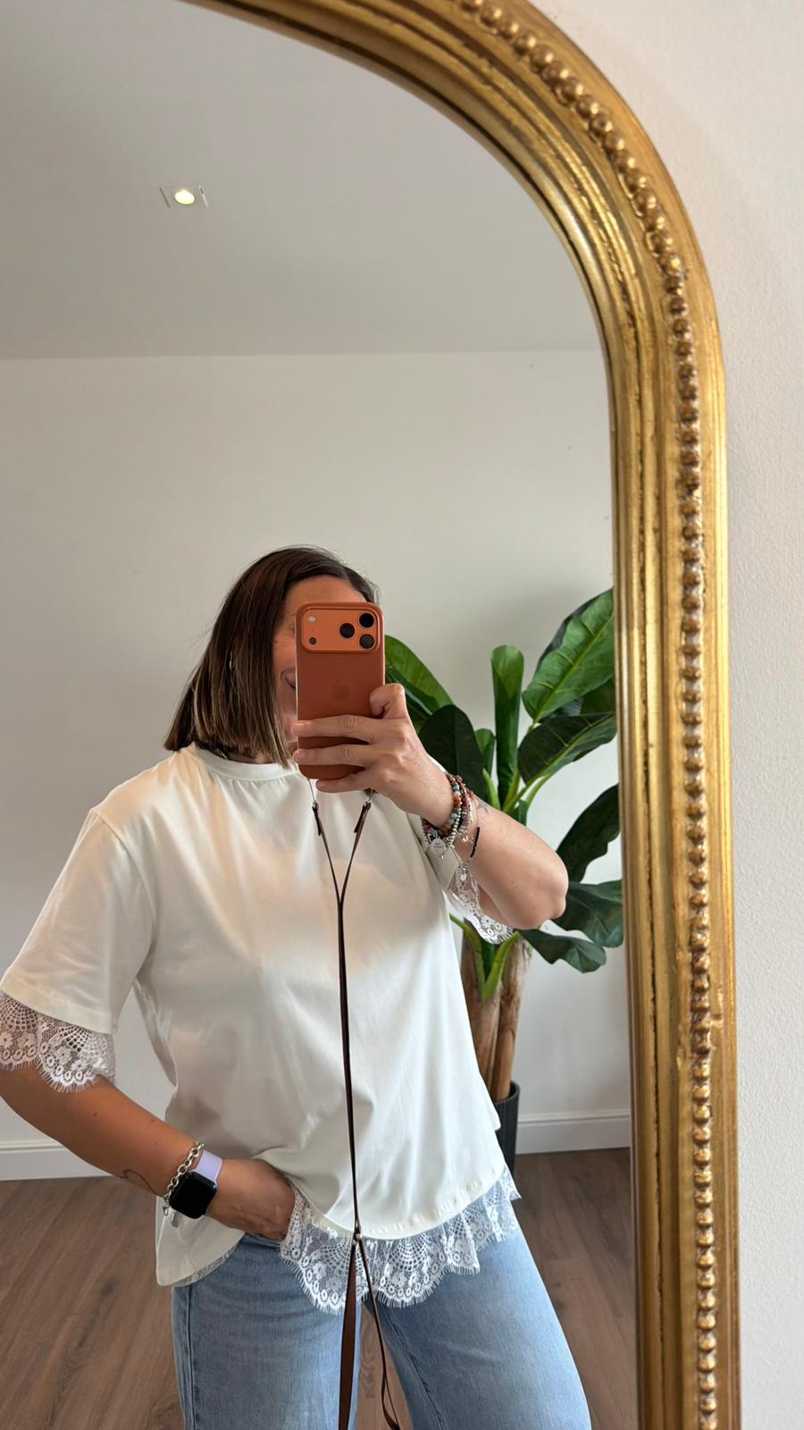 T-SHIRT CON PIZZO 1074 NEW