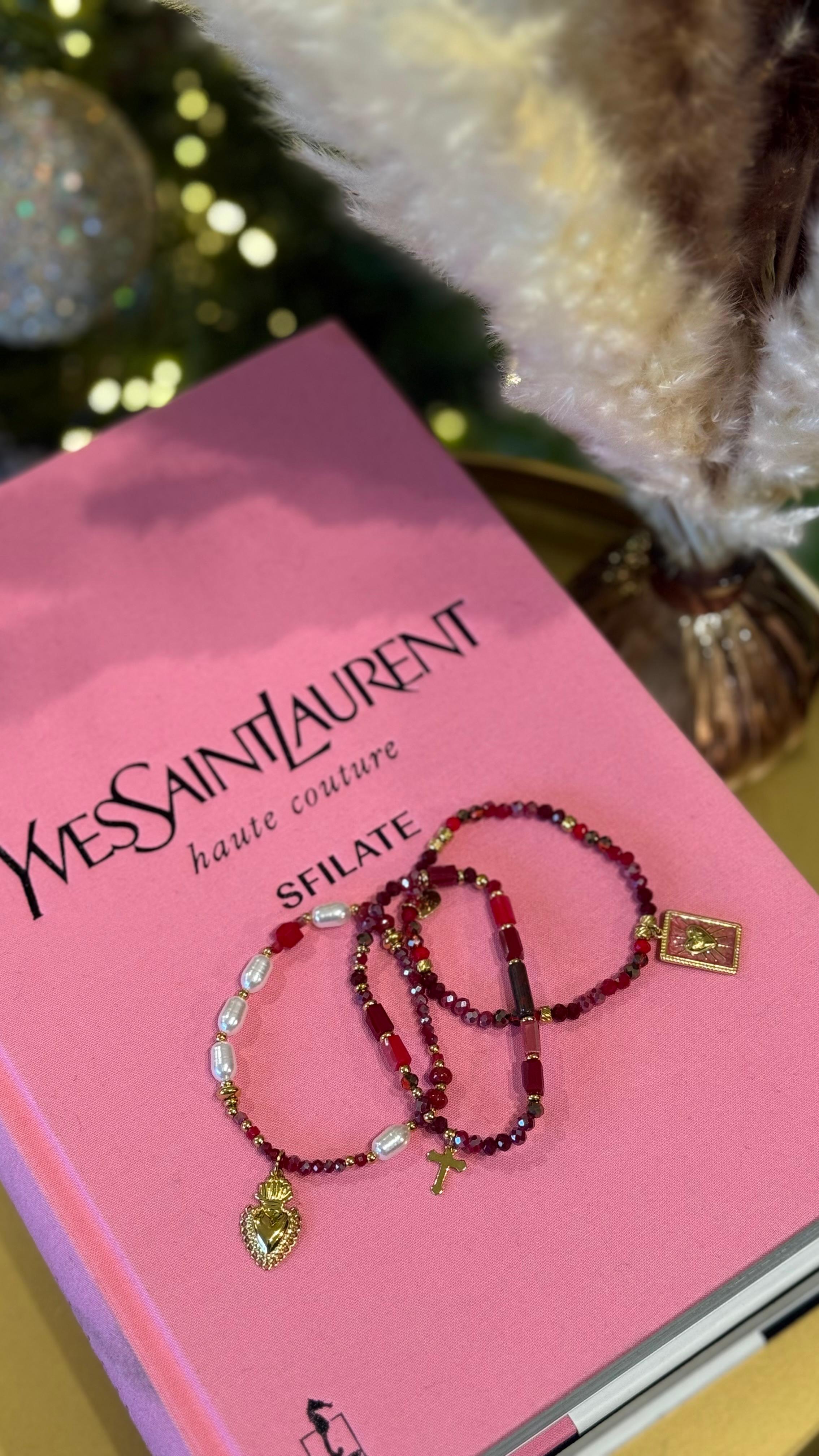 BRACCIALETTO PERLINE ROSSO NEW