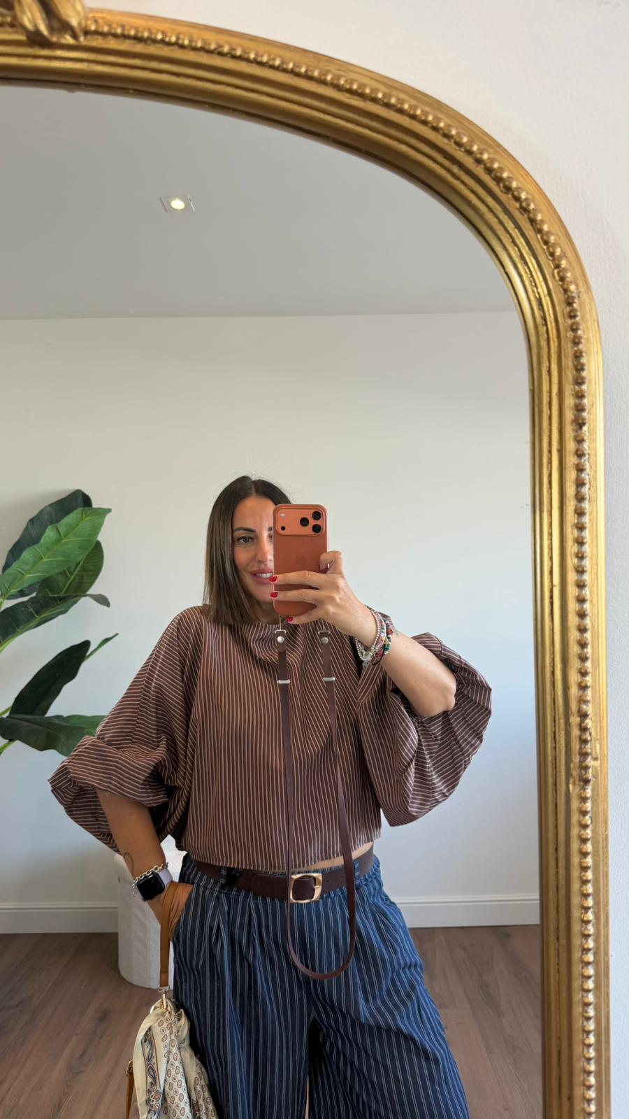CAMICIA RIGHE BROWN 28126 NEW