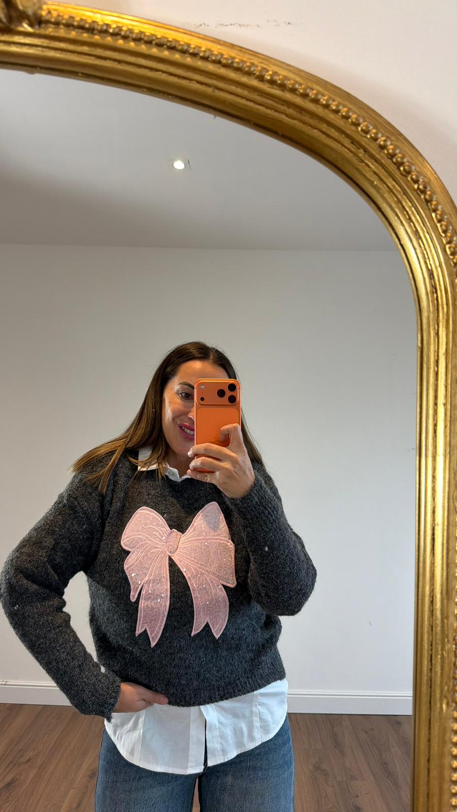 MAGLIONE FIOCCO ROSA 4664 NEW