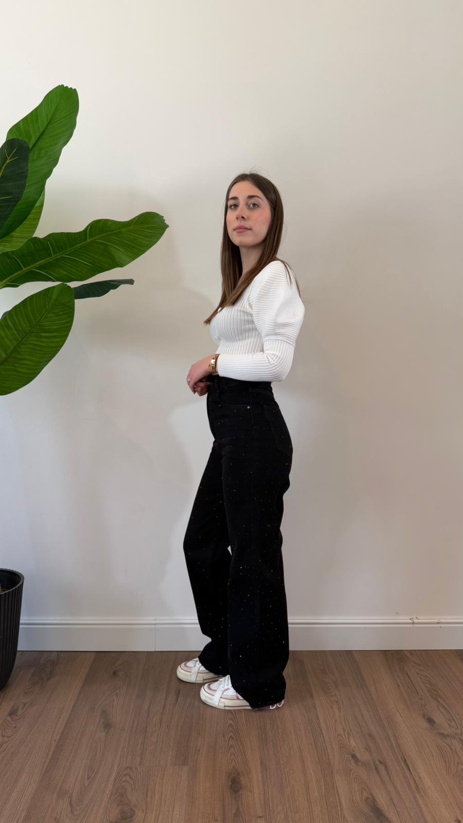 JEANS BRILLANTINI A PALAZZO NEW