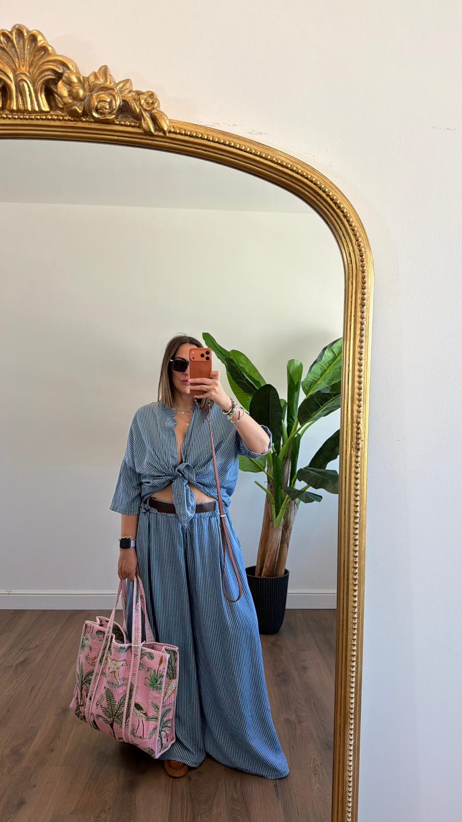 PANTALONE A RIGHE KK04633 NEW