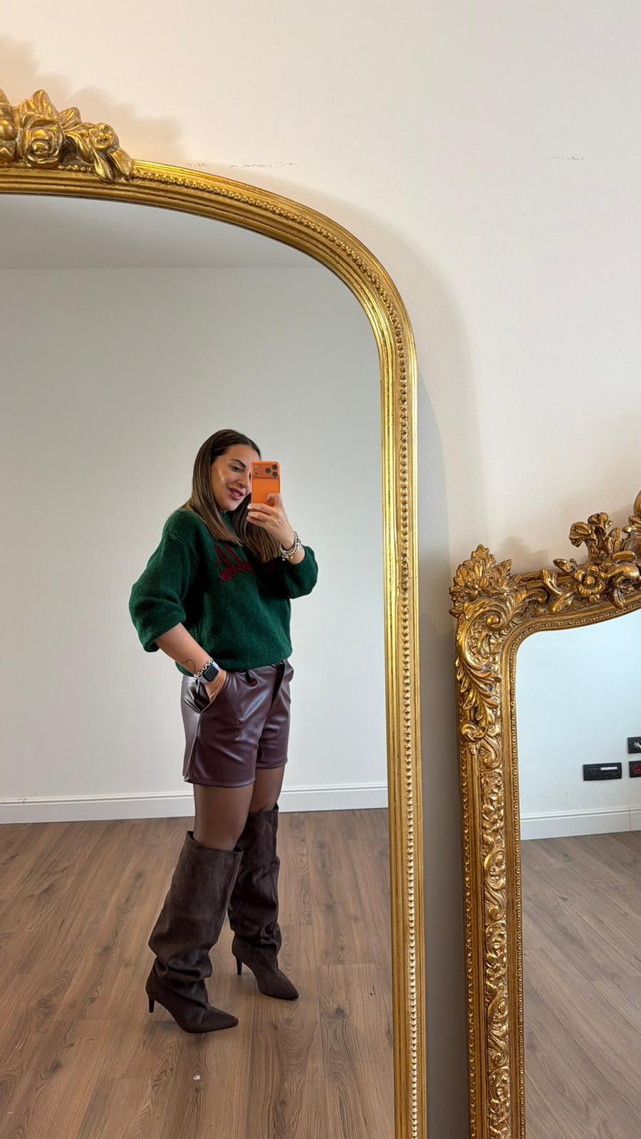 PANTALONCINO ECOPELLE BORDEAUX 2573 NEW