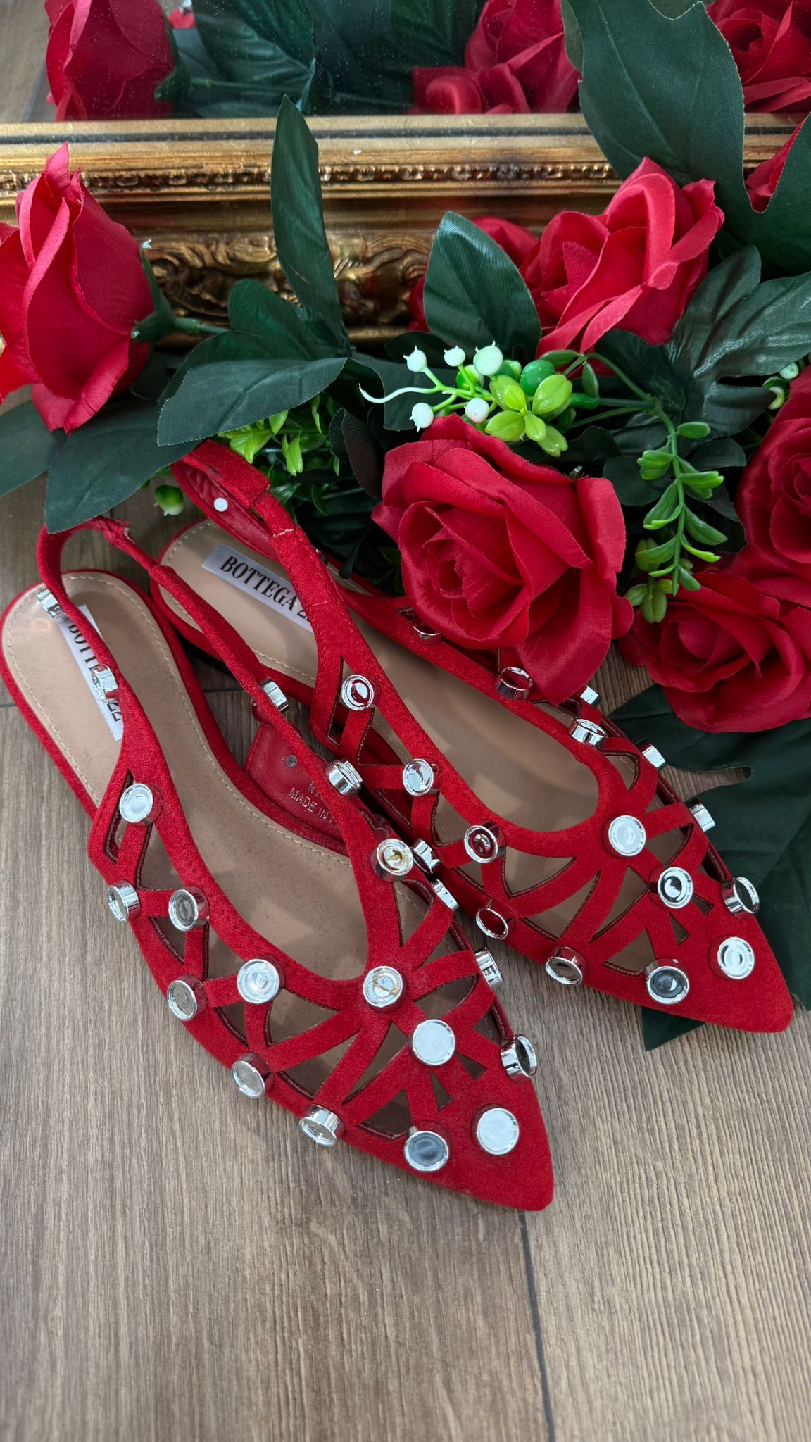 BALLERINA ROSSA CON BORCHIE RY66 NEW