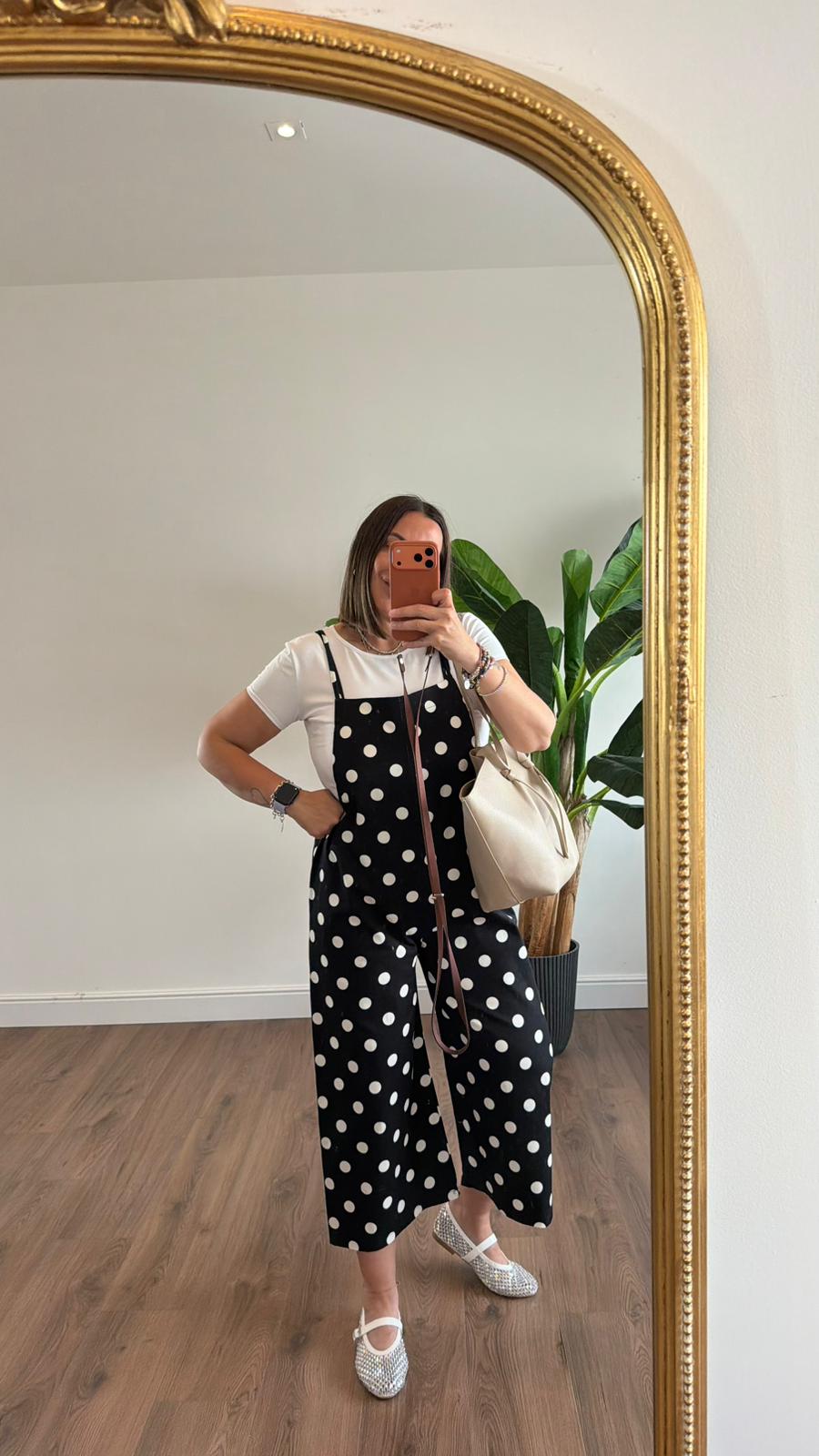 SALOPETTE A POIS 97702 NEW