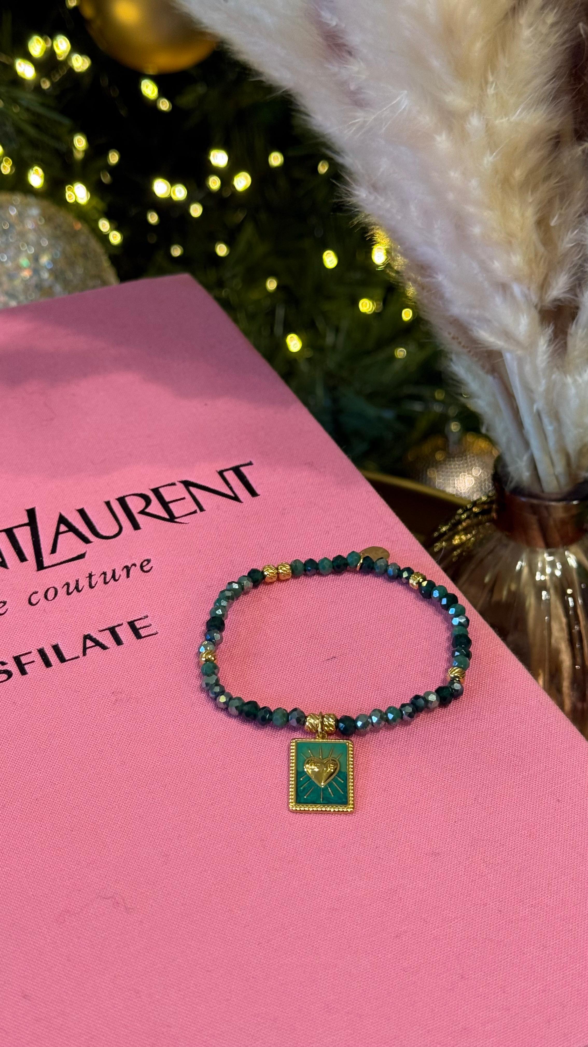 BRACCIALETTO PERLINE VERDE SMERALDO NEW