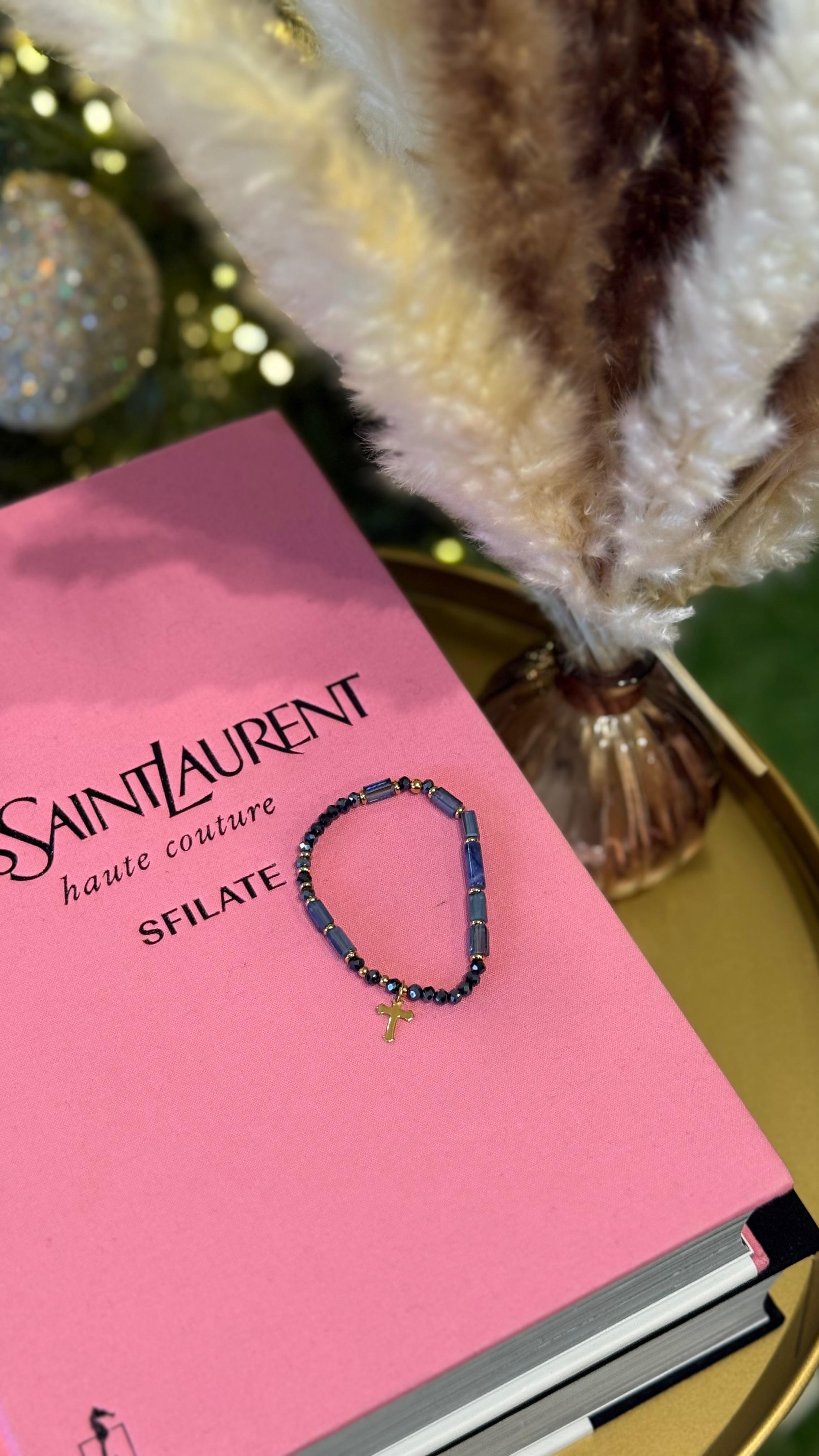 BRACCIALETTO PERLINE BLU NEW