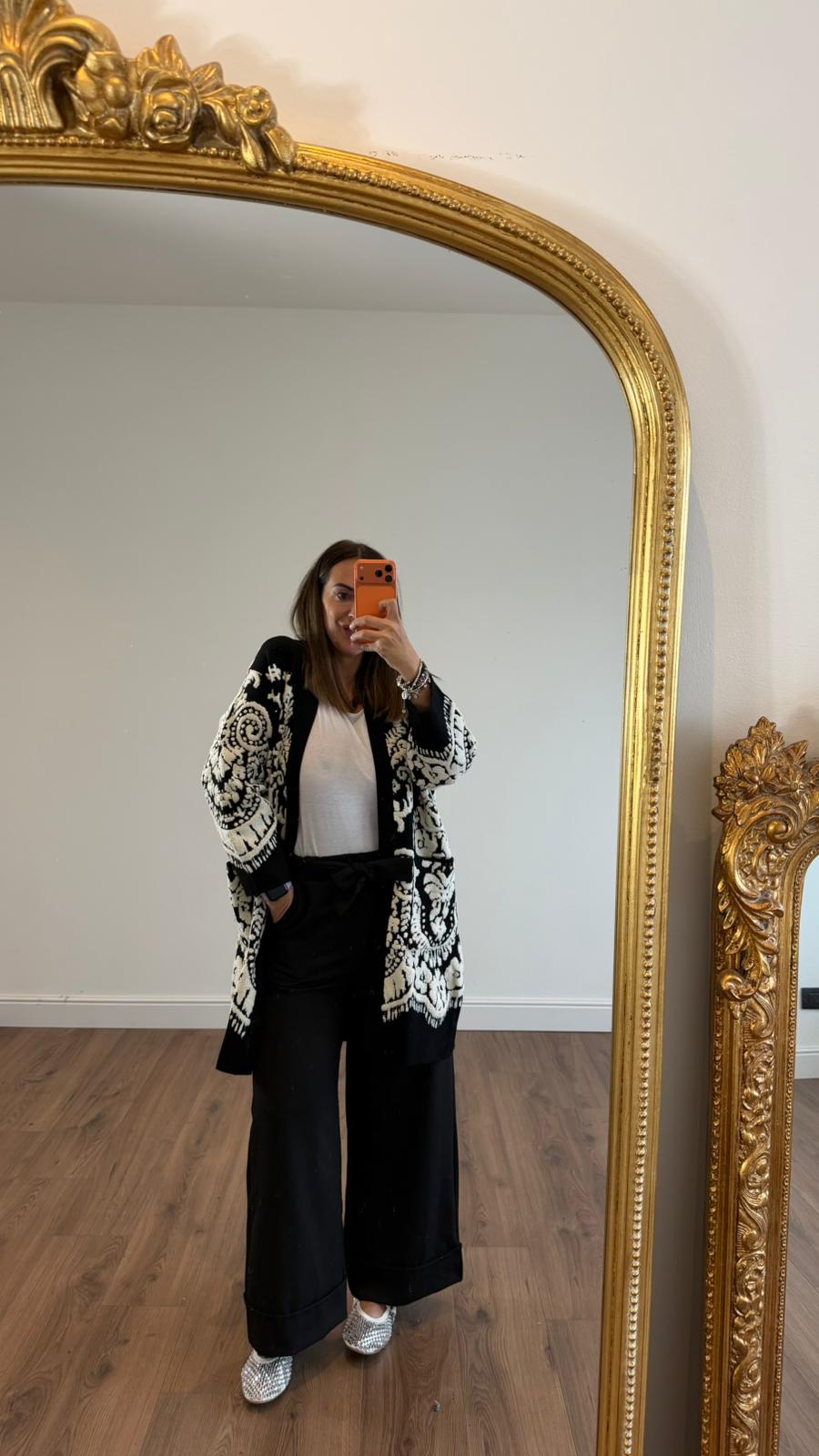 PANTALONE NERO CON FIOCCO 55176 NEW