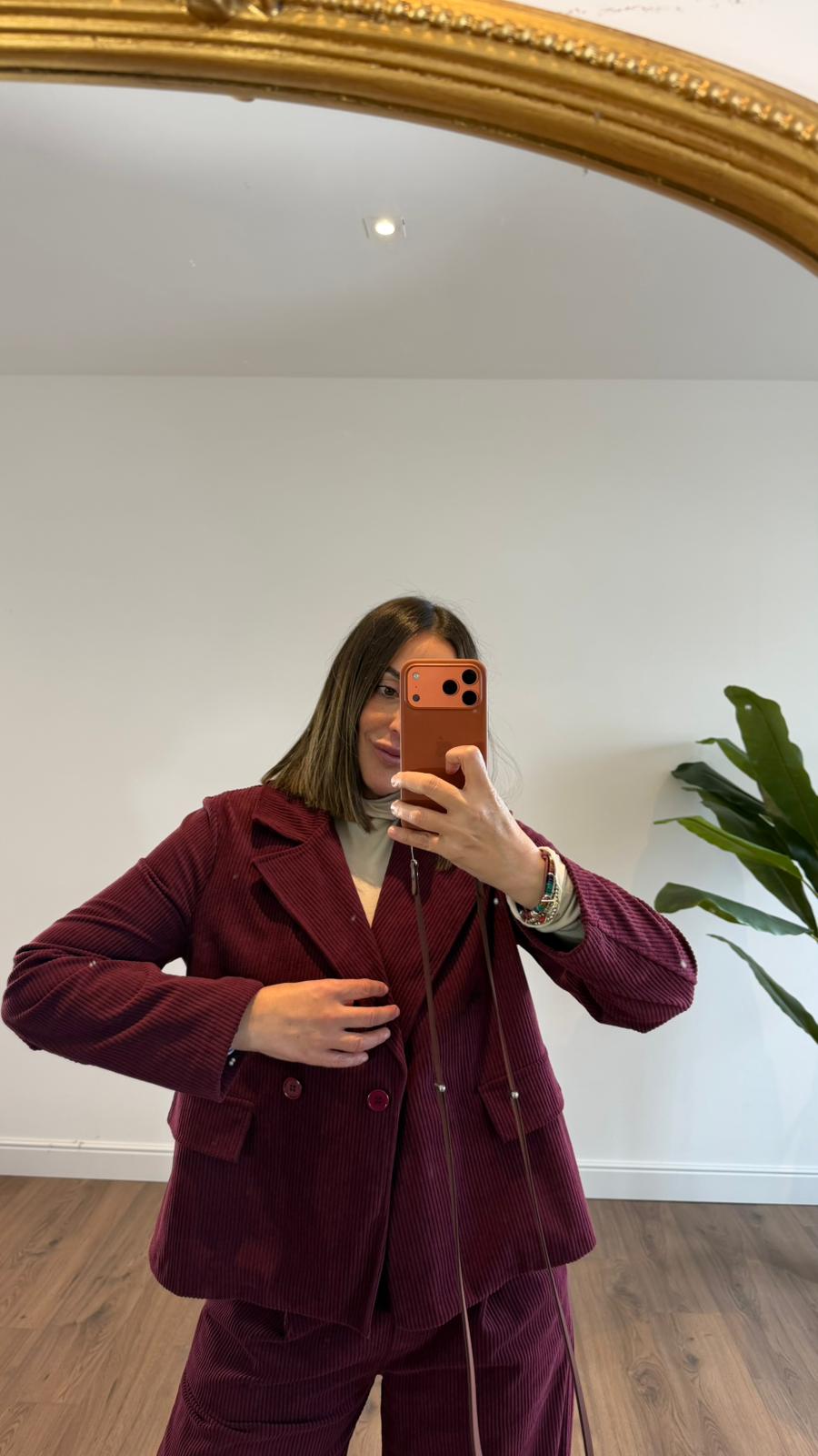 GIACCA DOPPIOPETTO BORDEAUX VELLUTO A COSTE 25663 NEW