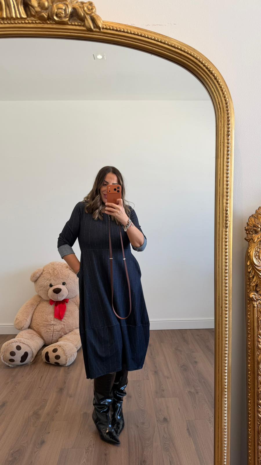 ABITO MIDI A RIGHE L1728 NEW