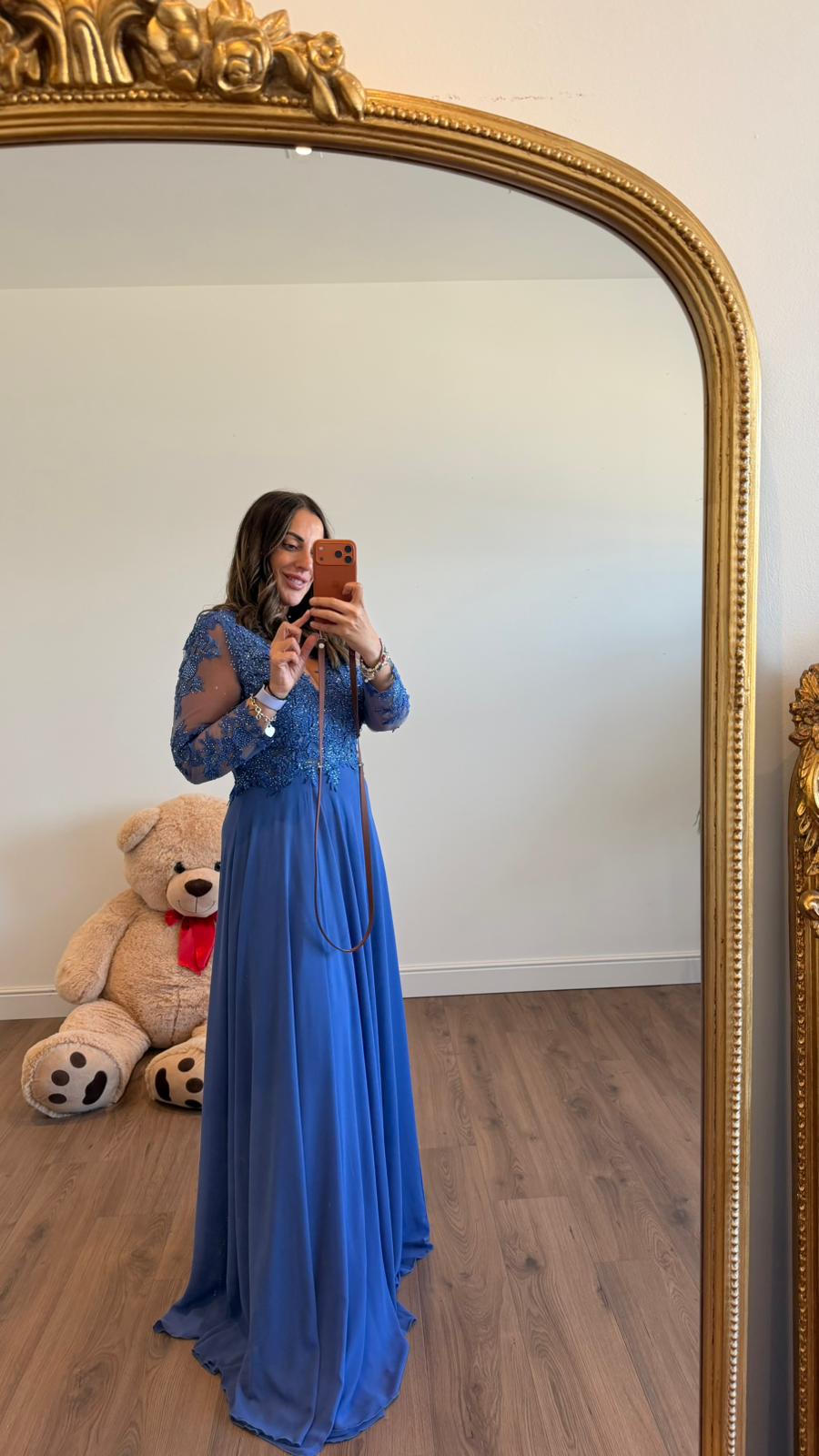 ABITO LUNGO CELESTE 8975 NEW