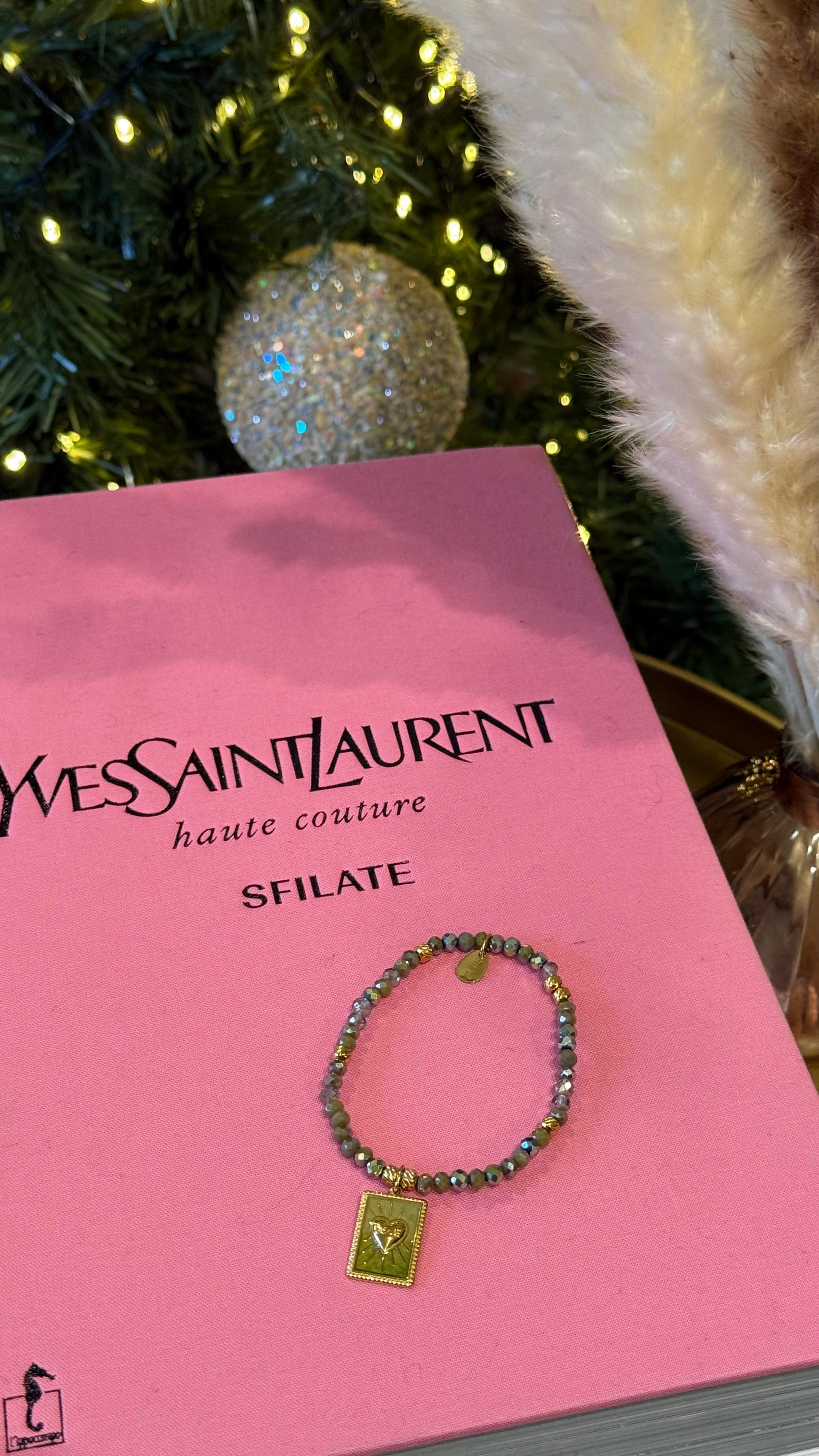 BRACCIALETTO PERLINE VERDE OLIVA NEW