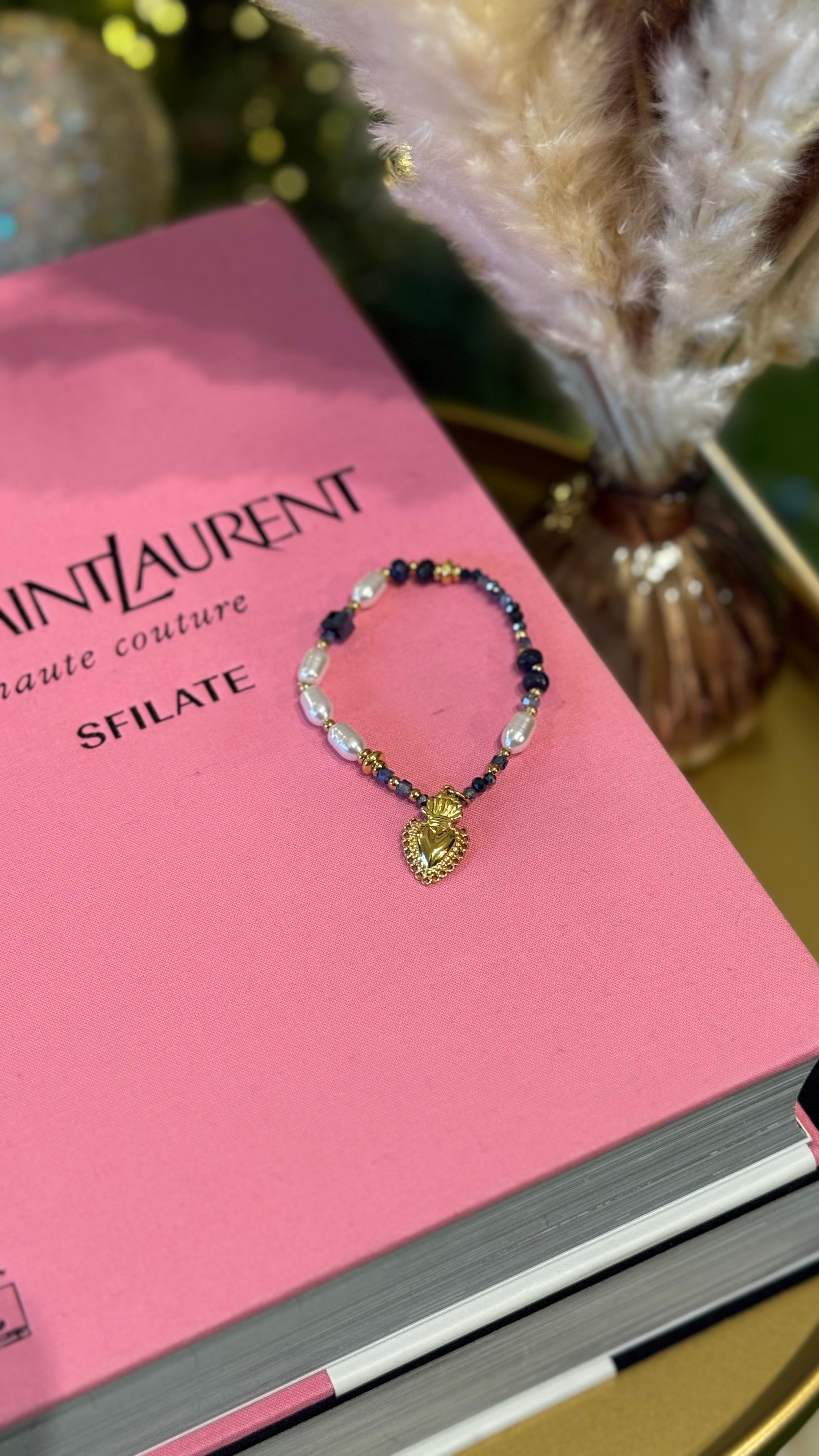 BRACCIALETTO PERLINE BLU NEW