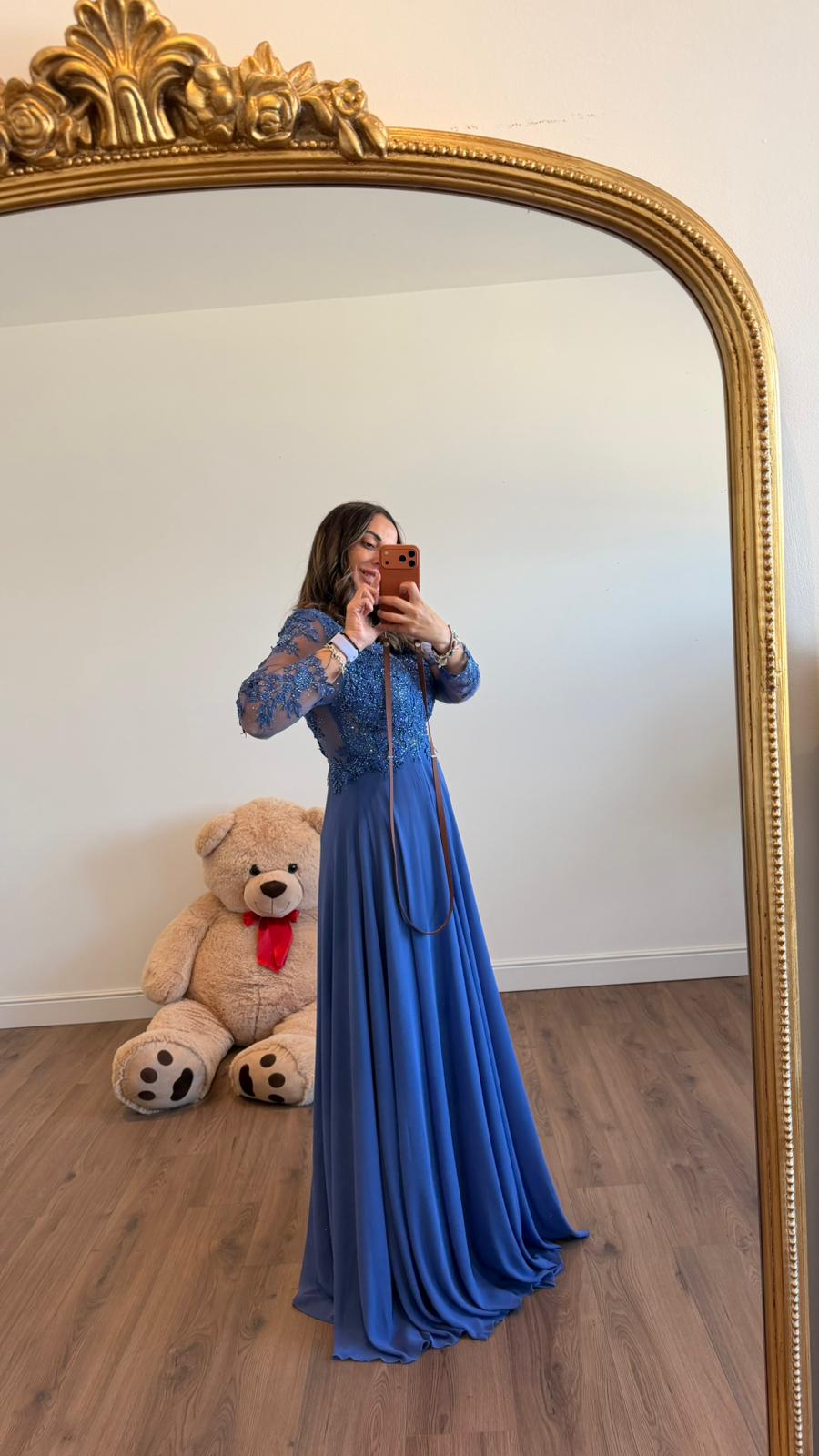 ABITO LUNGO CELESTE 8975 NEW