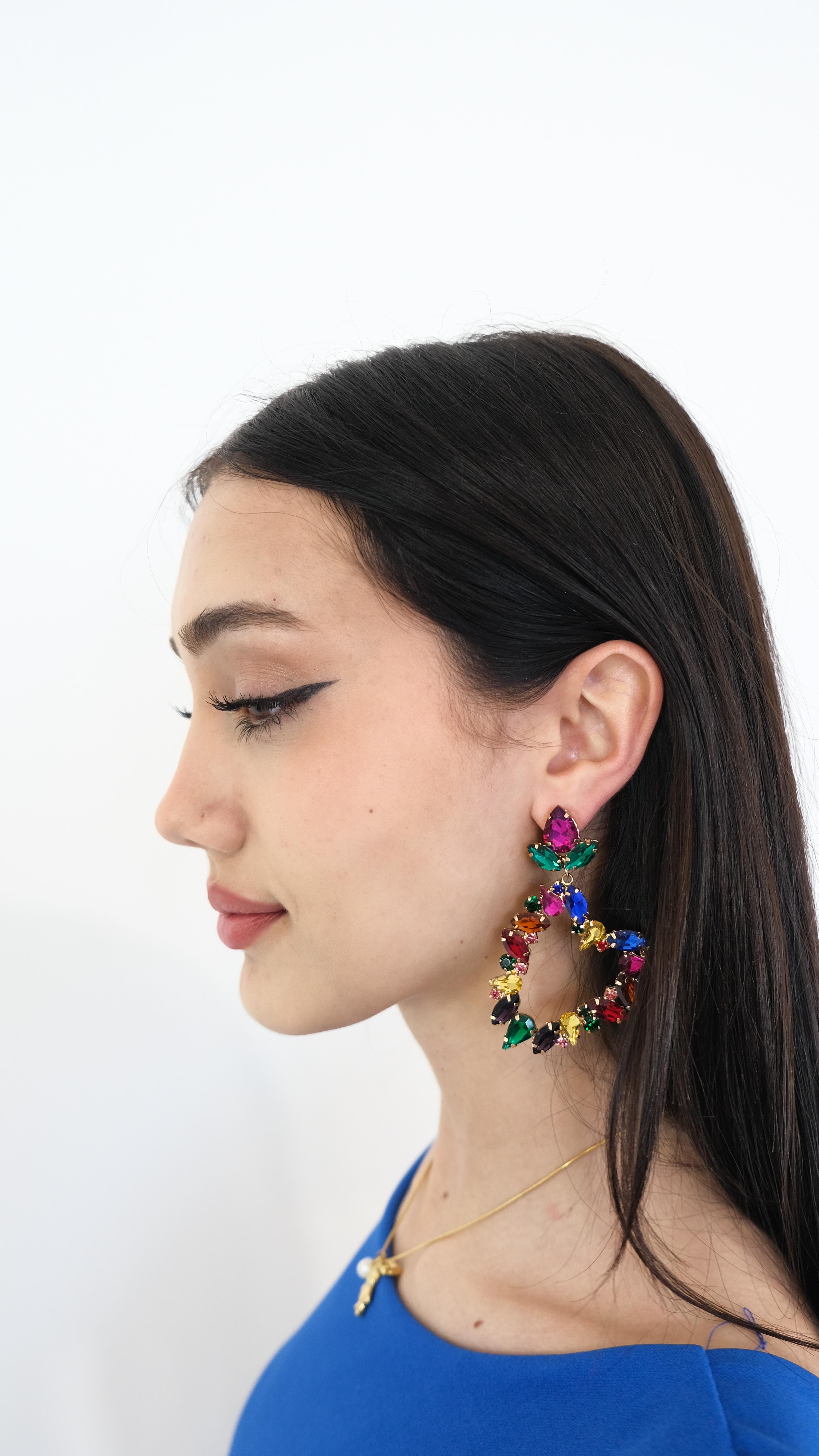 ORECCHINO CUORE MULTICOLOR NEW