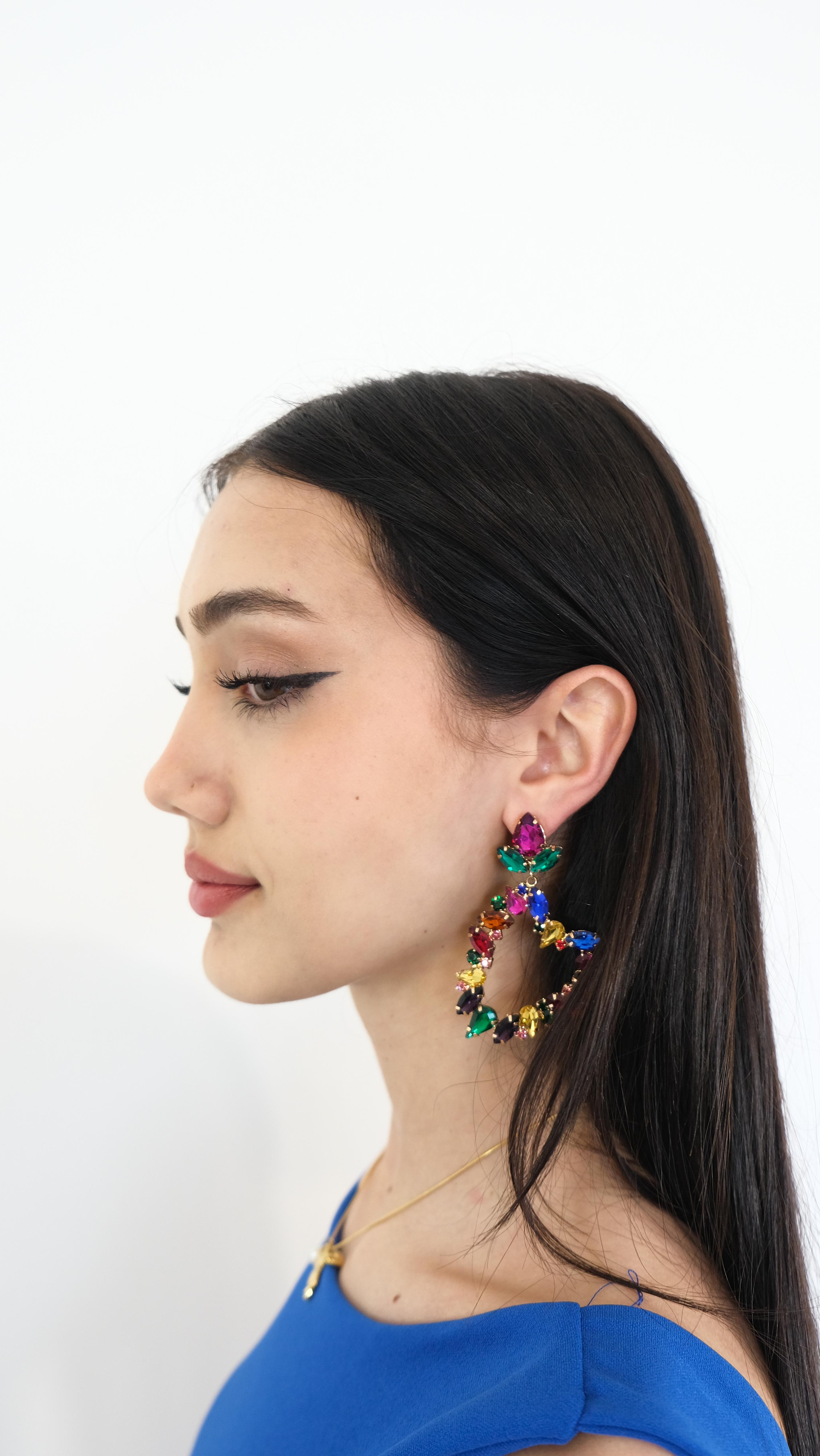 ORECCHINO CUORE MULTICOLOR NEW