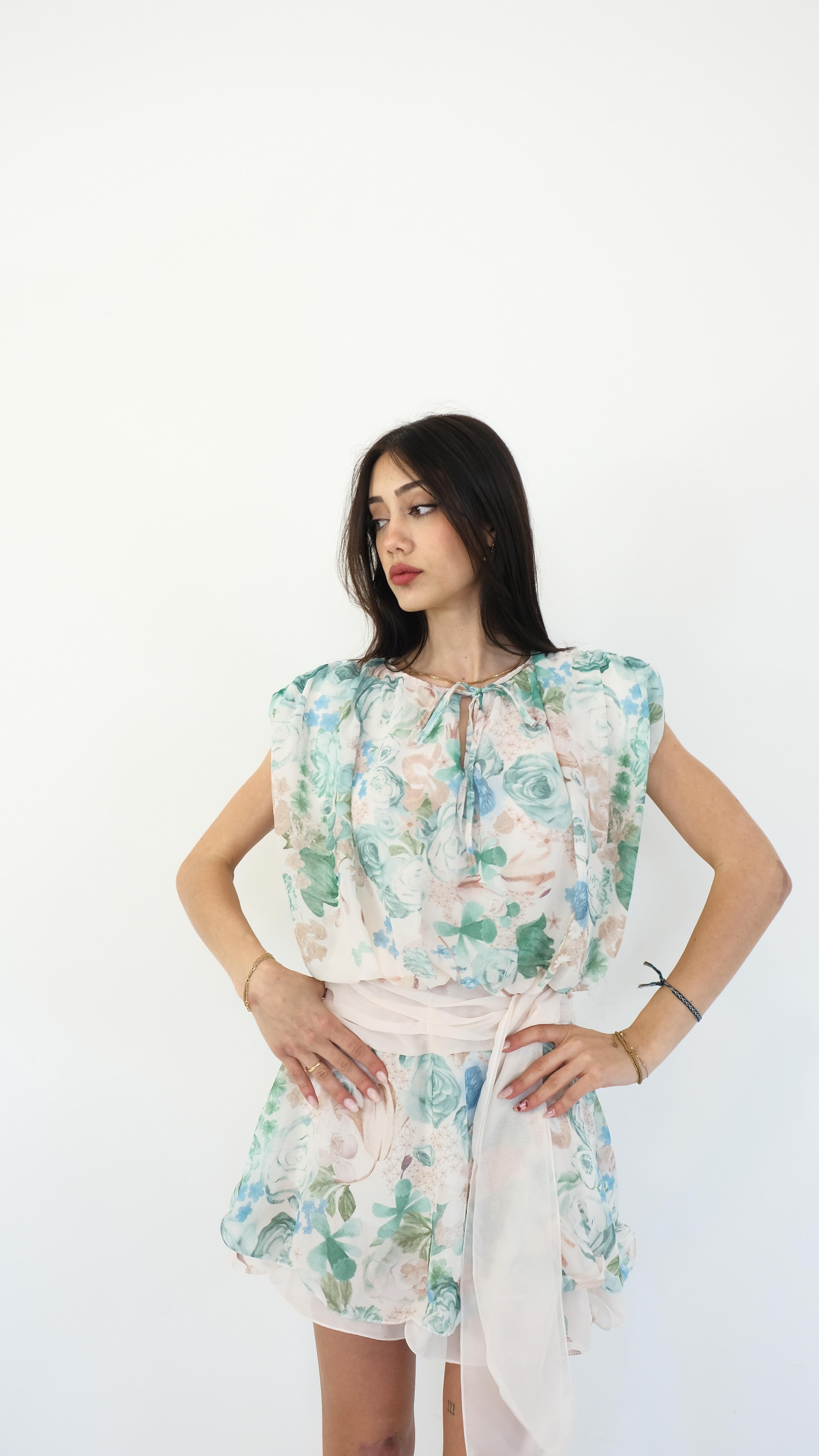 ABITO SMANICATO FIORI 26787 NEW