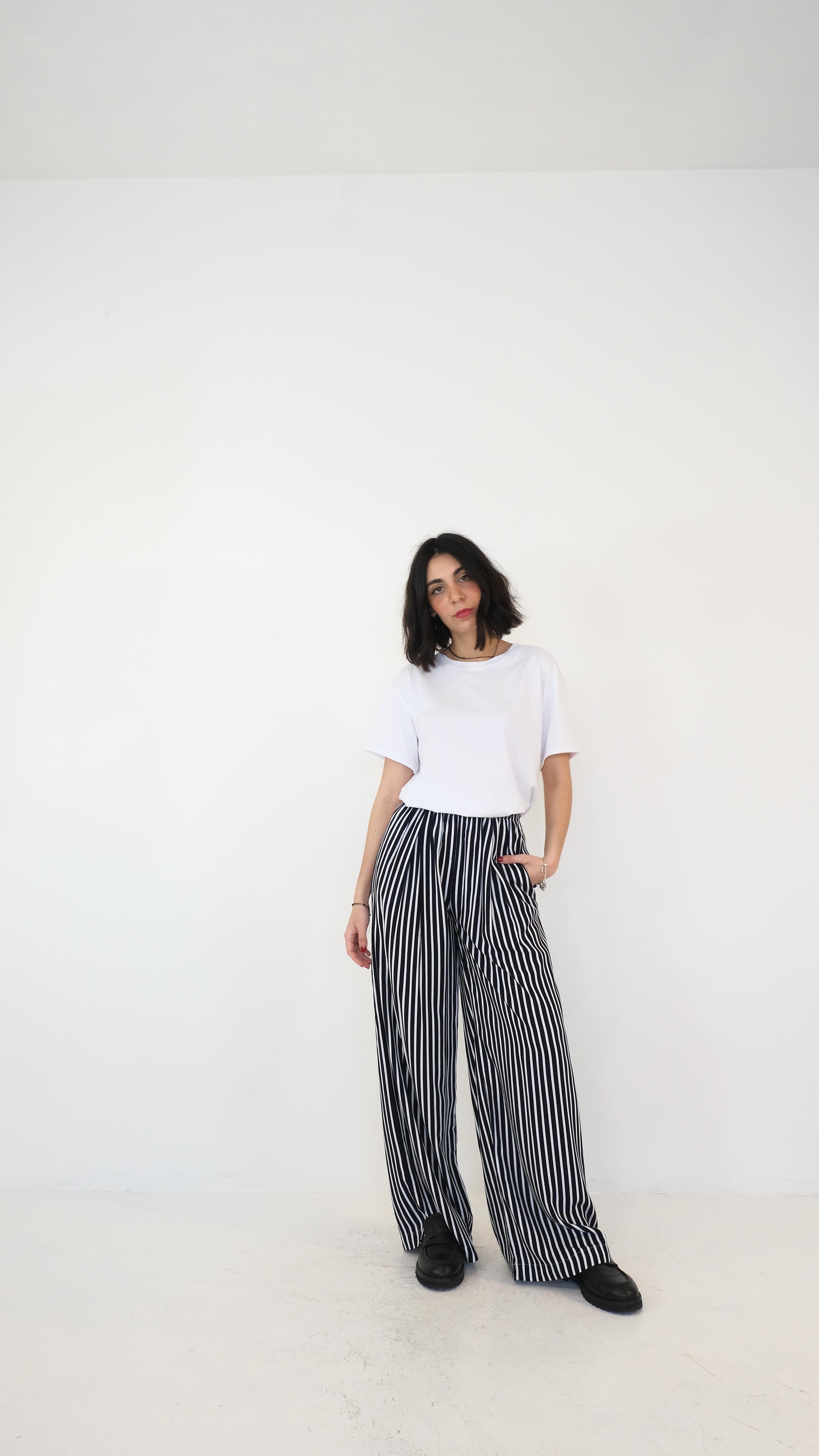 PANTALONE A RIGHE LUMINA L9134 NEW