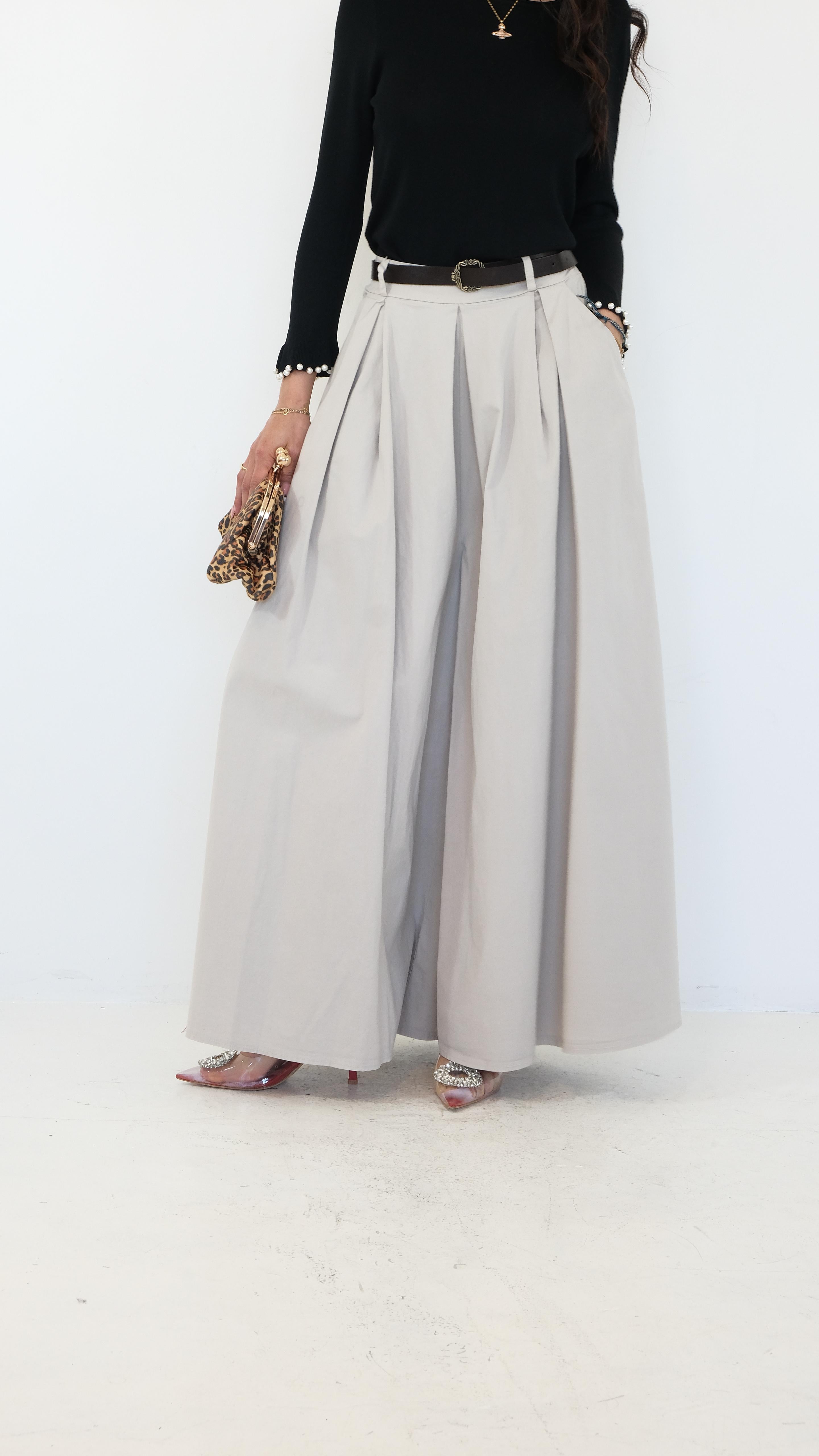 PANTALONE LARGO DUE COLORI 24697 NEW