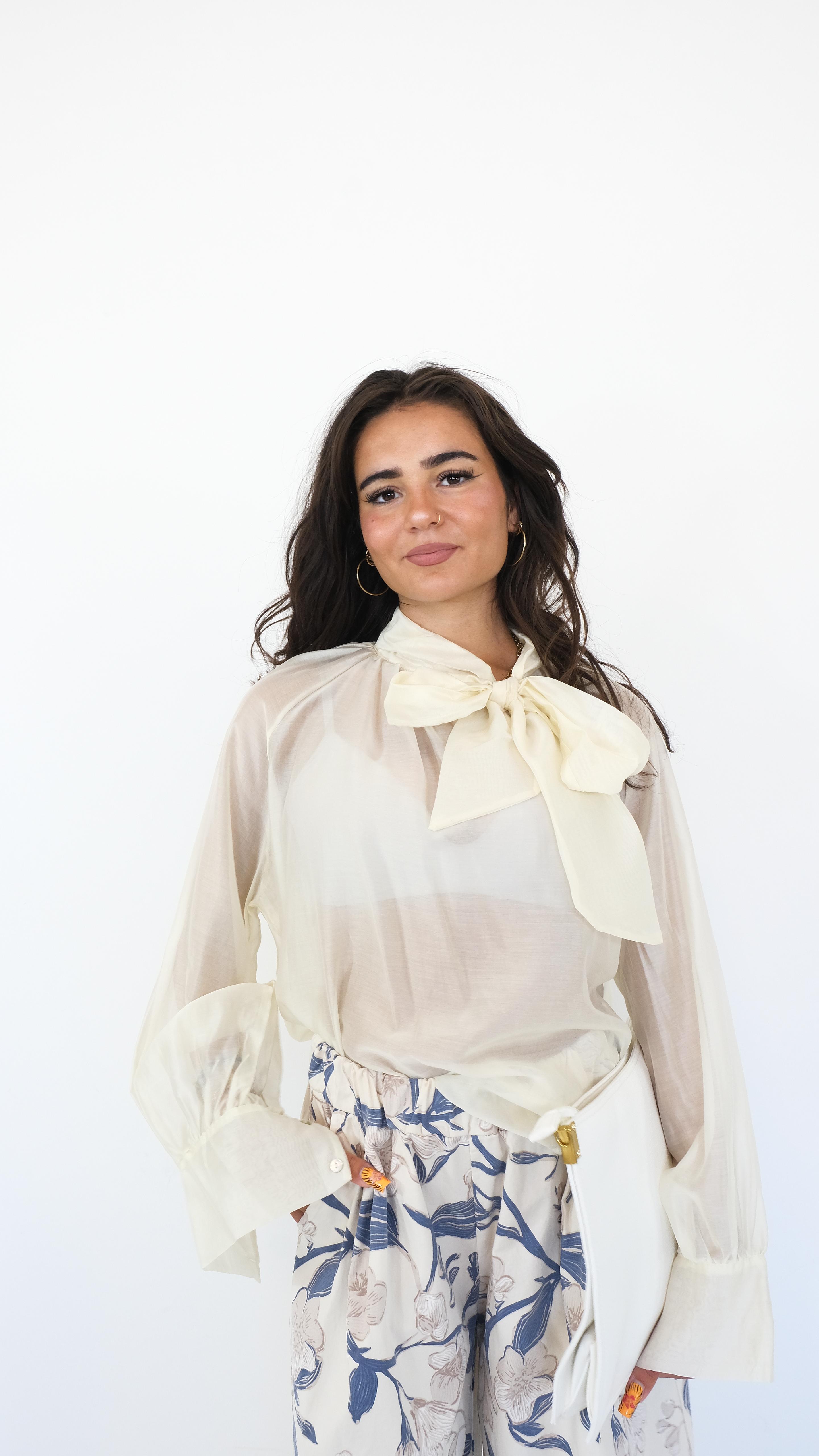 CAMICIA FIOCCO BEIGE 25053 NEW