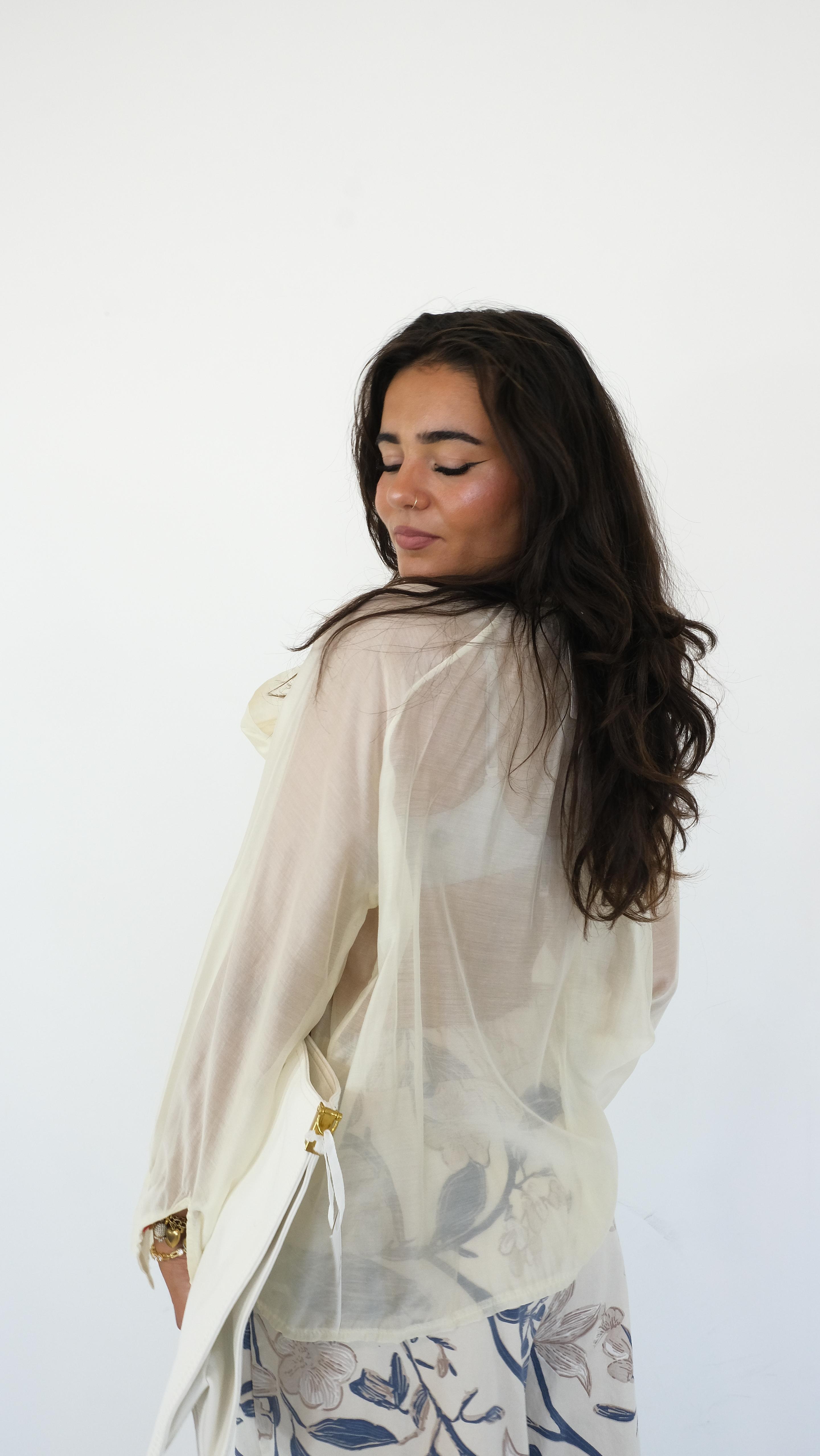 CAMICIA FIOCCO BEIGE 25053 NEW