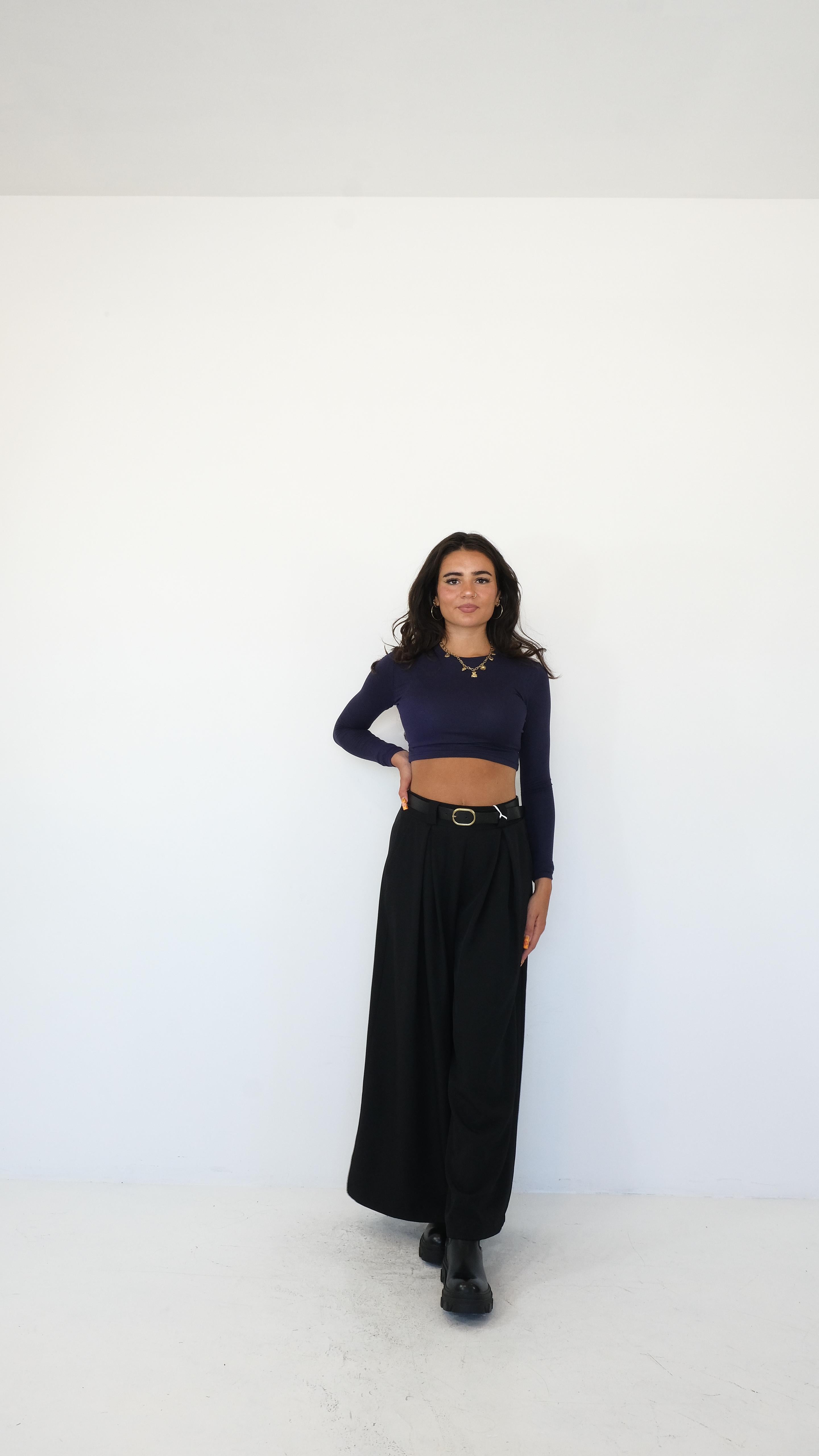 PANTALONE PALAZZO CON CINTURA M2-24047 NEW