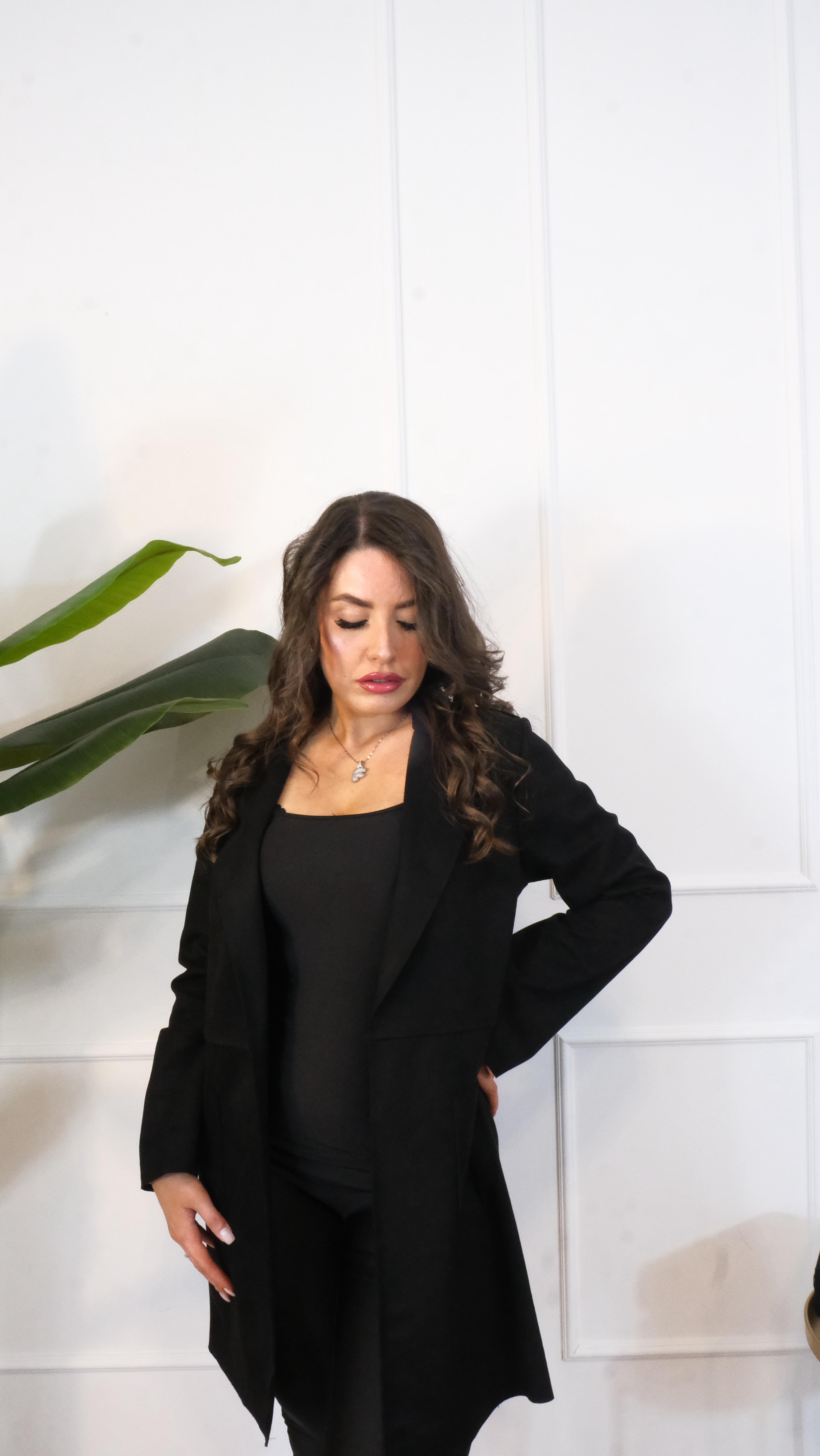 GIACCA SCAMOSCIATA NERA E7922 NEW