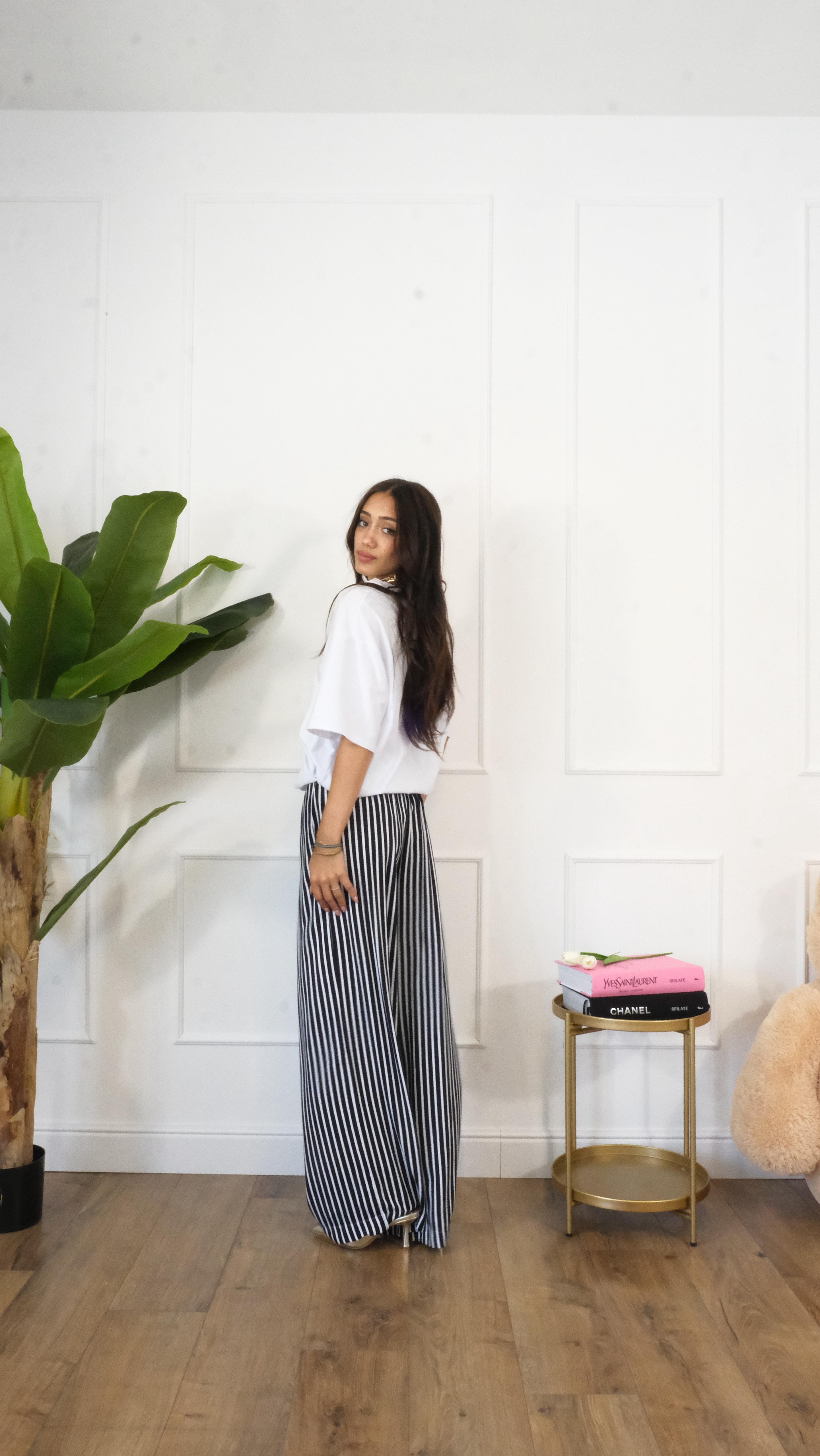 PANTALONE A RIGHE LUMINA L9134 NEW