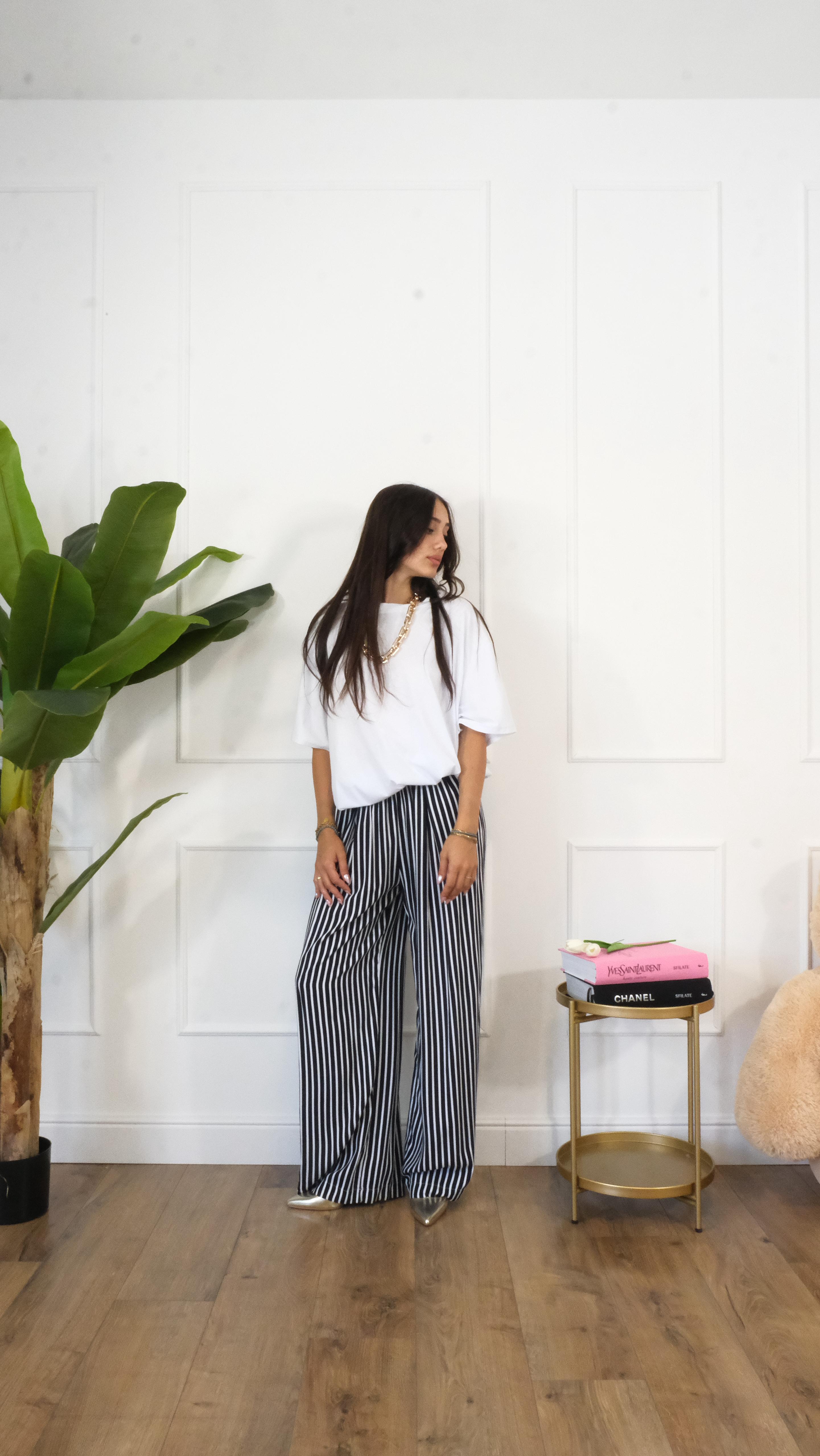 PANTALONE A RIGHE LUMINA L9134 NEW