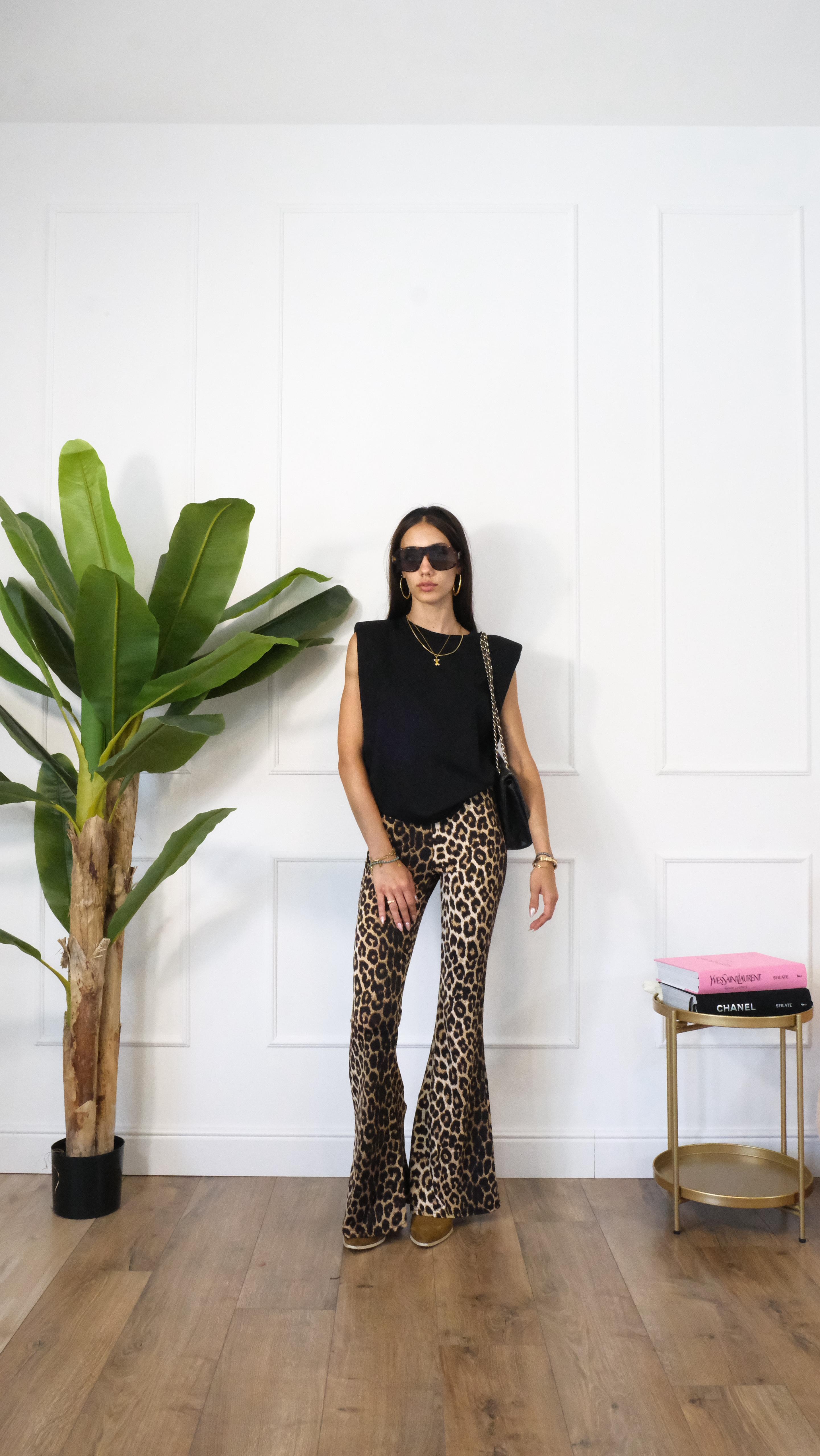 PANTALONE ZAMPA LEOPARDATO 23500 NEW