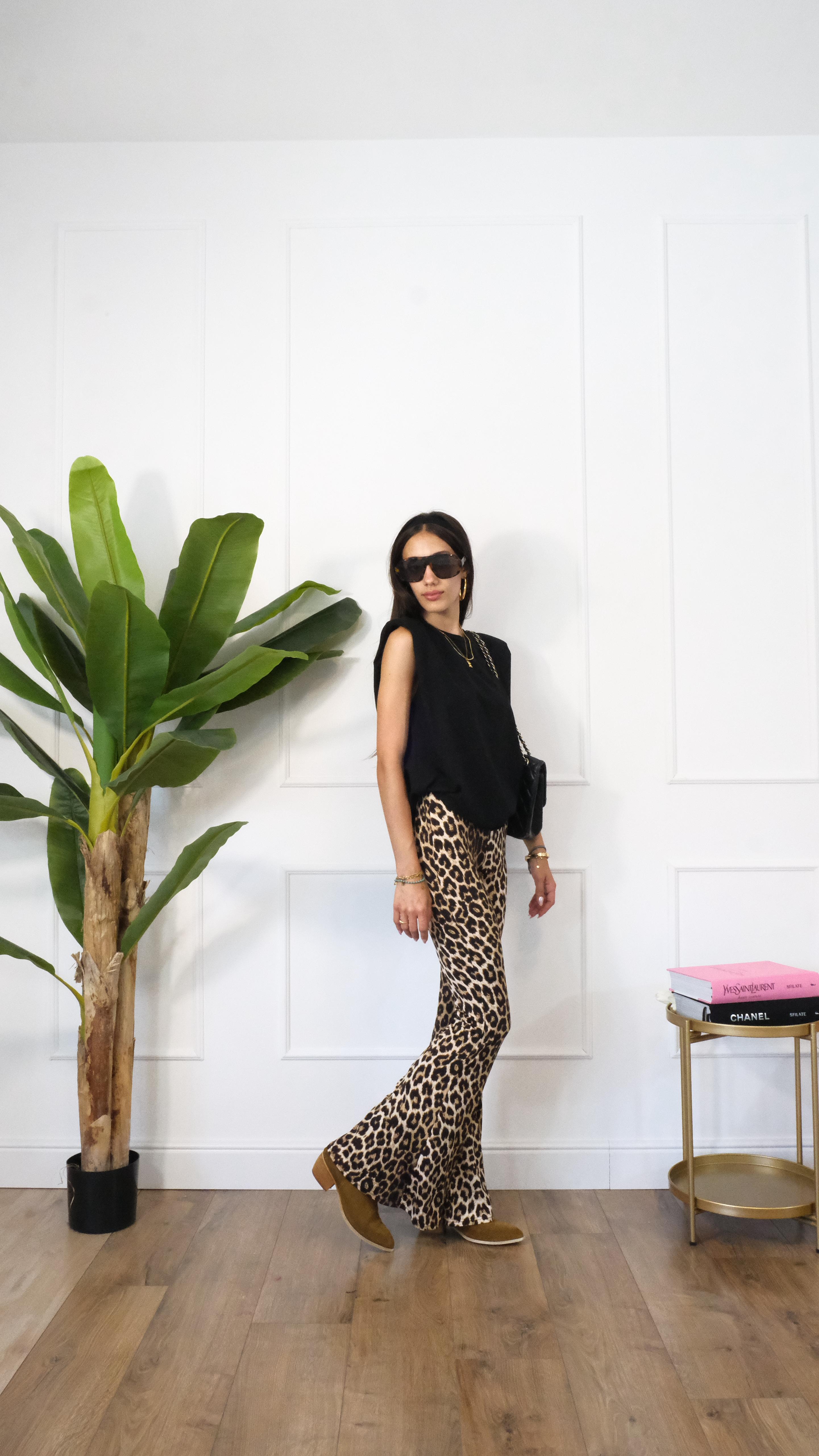 PANTALONE ZAMPA LEOPARDATO 23500 NEW
