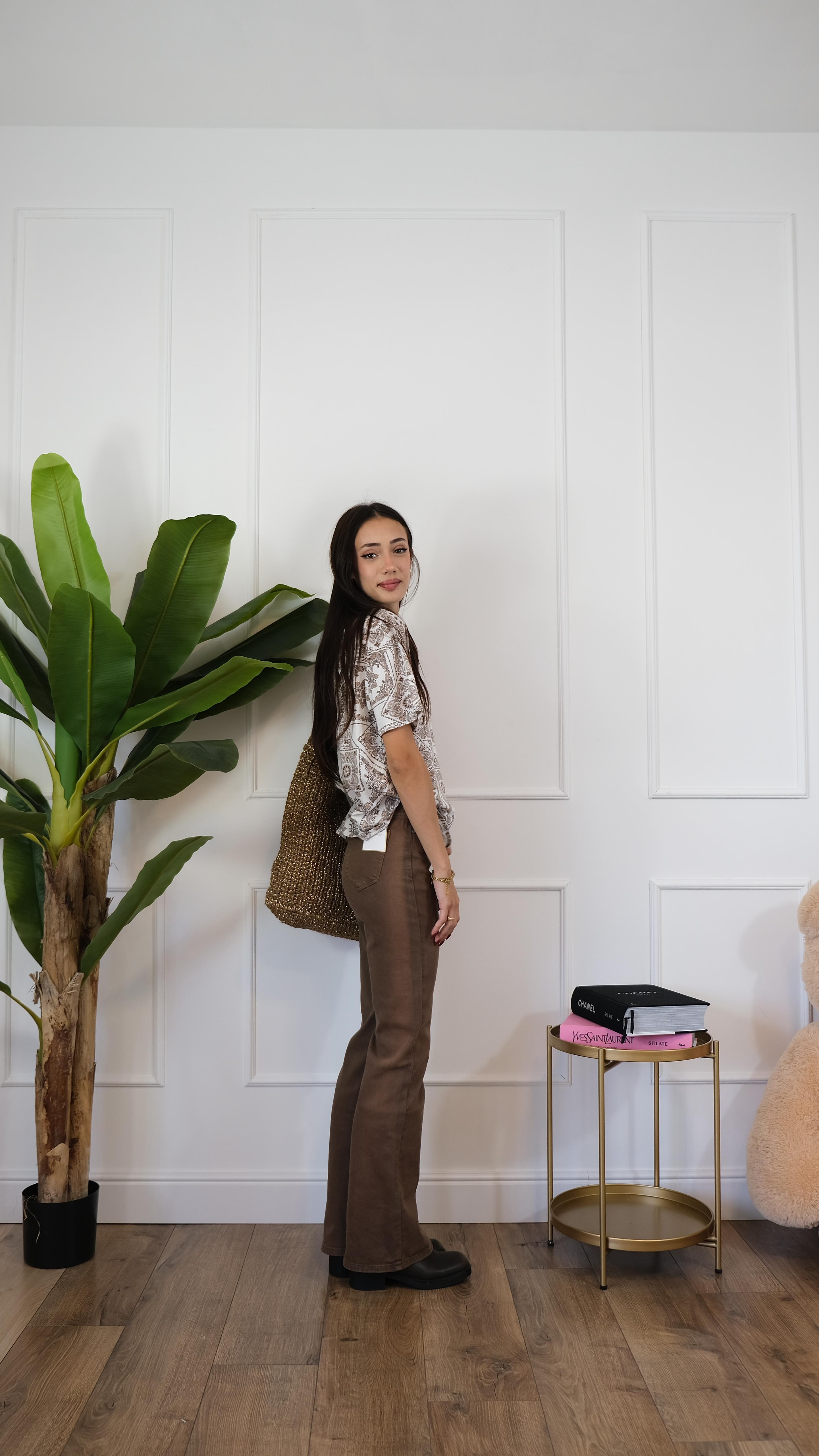 JEANS FLARE MARRONE 6995 NEW