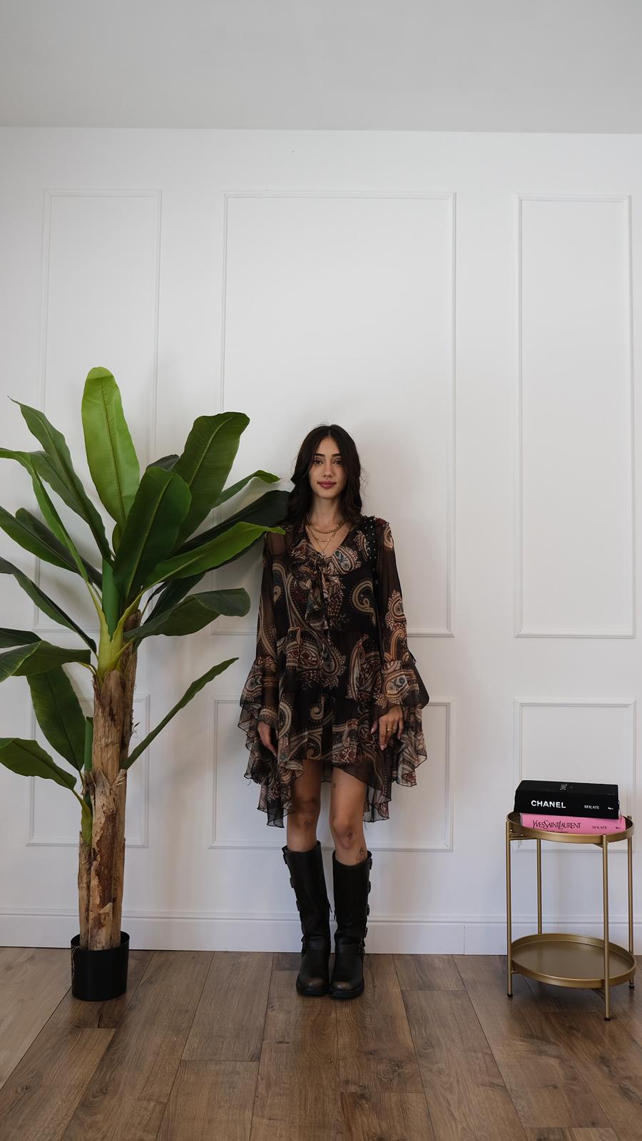 ABITO/ CAMICIA FANTASIA MARRONE 4708 NEW