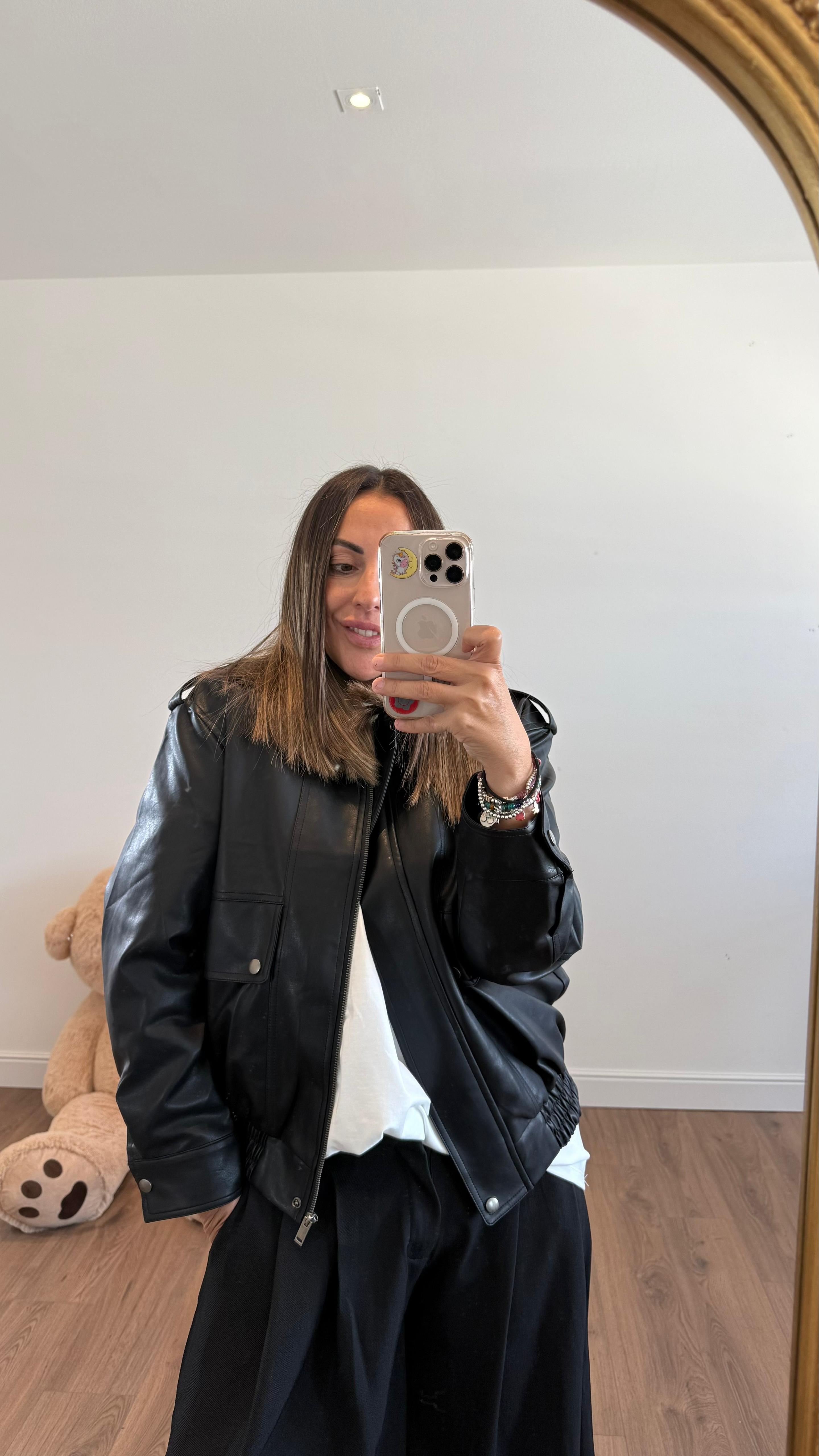 GIACCA ECOPELLE NERA 5482 NEW