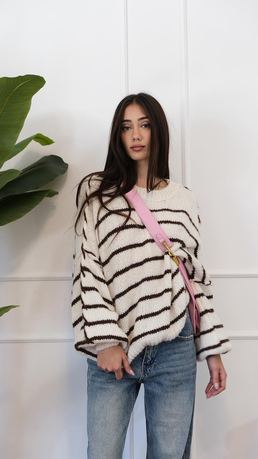 MAGLIONE A RIGHE B27008 NEW