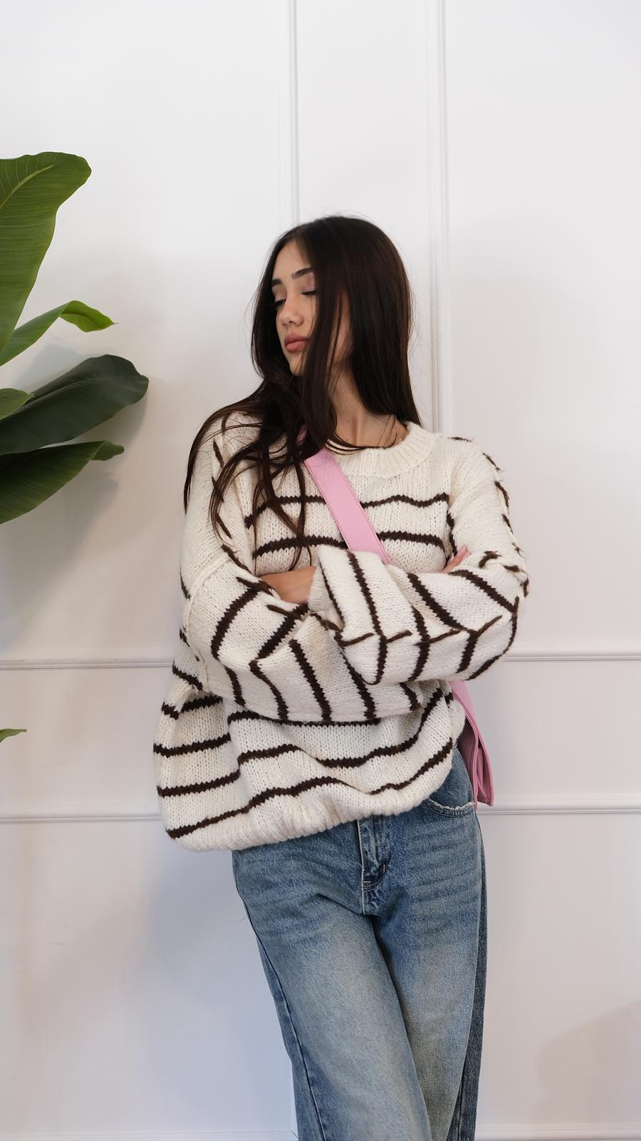 MAGLIONE A RIGHE B27008 NEW