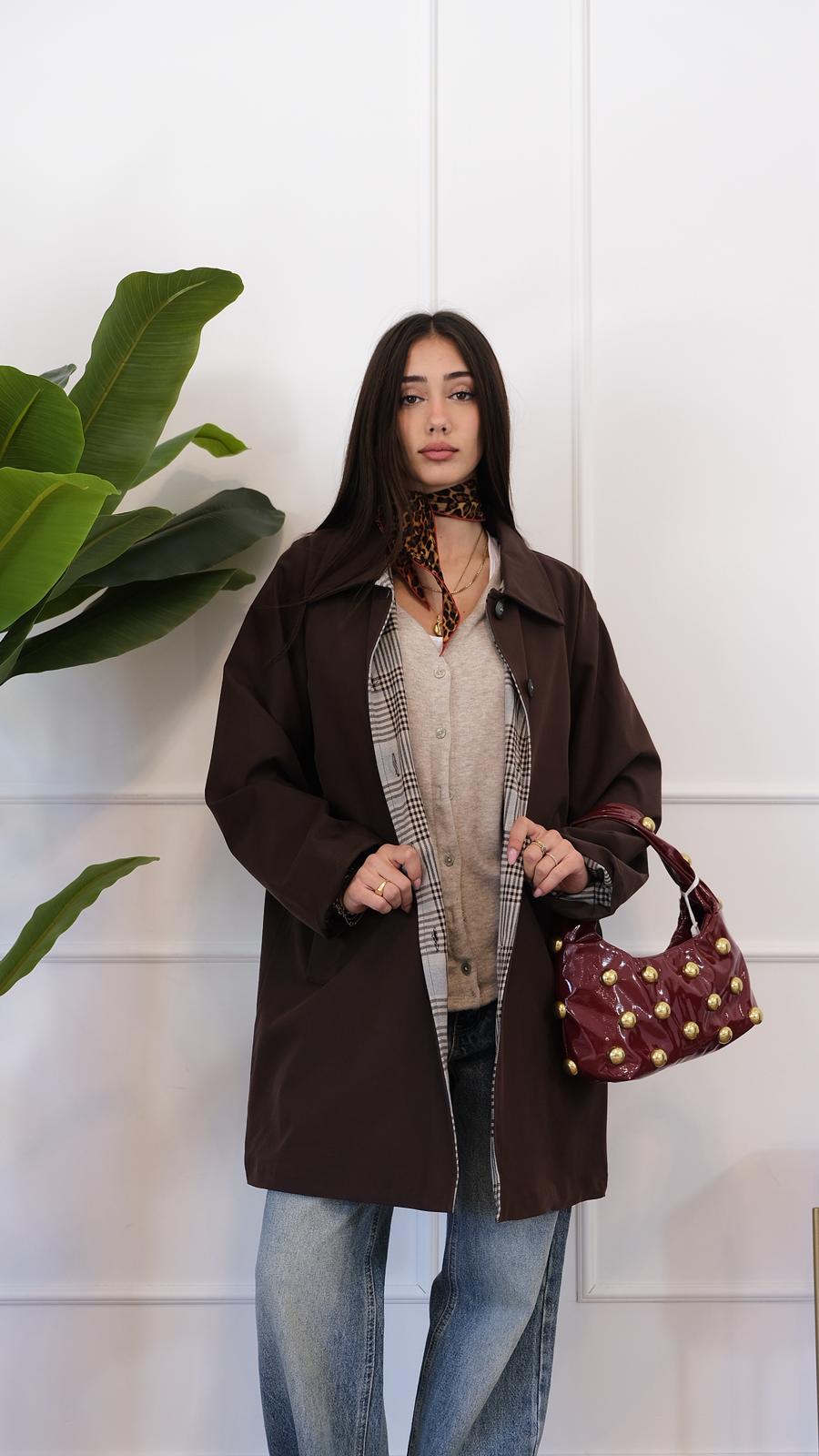 GIACCA LUNGA MARRONE 82561 NEW