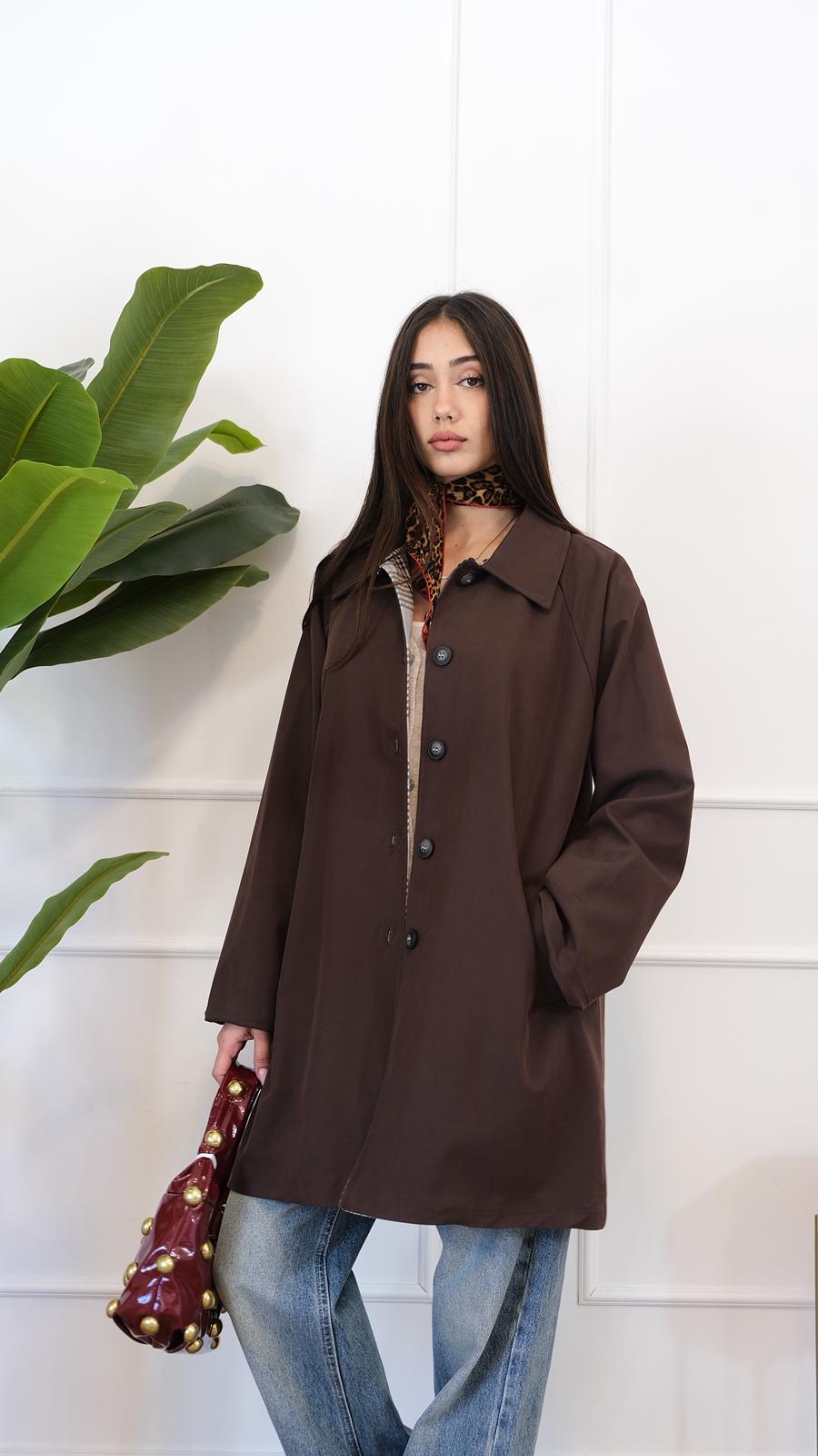 GIACCA LUNGA MARRONE 82561 NEW