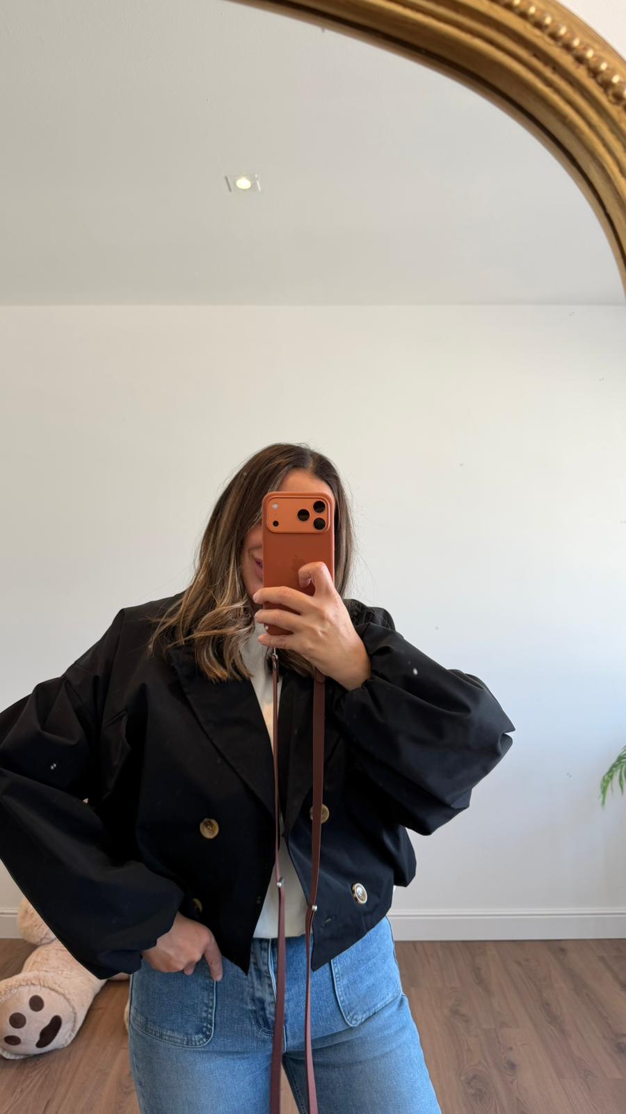 TRENCH CORTO NERO 485 NEW