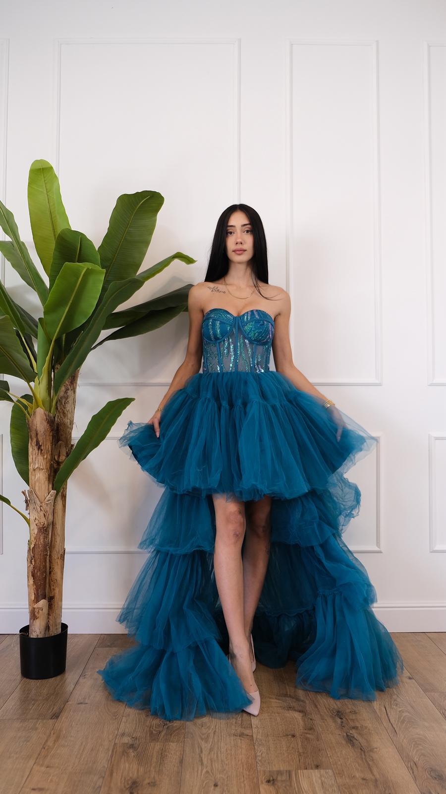 ABITO SCOLLO A CUORE GLITTER 97331 NEW