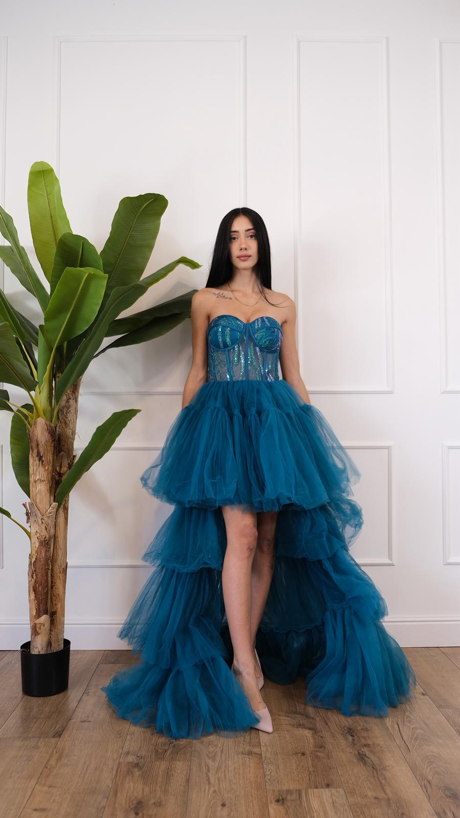 ABITO SCOLLO A CUORE GLITTER 97331 NEW