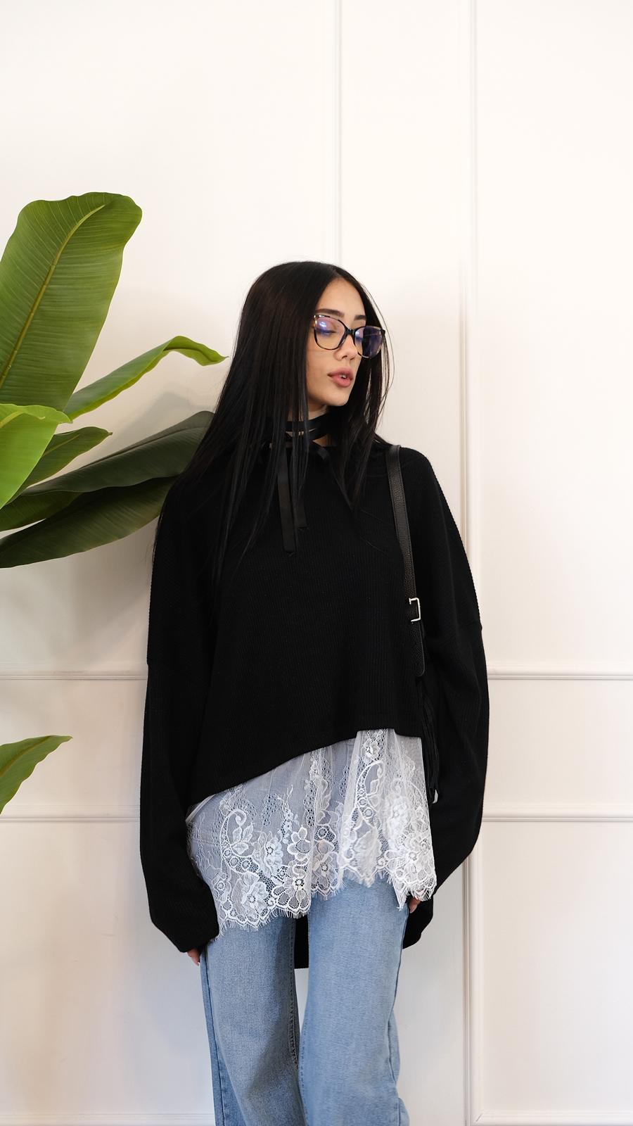 MAGLIONE DETTAGLIO PIZZO 15414 NEW