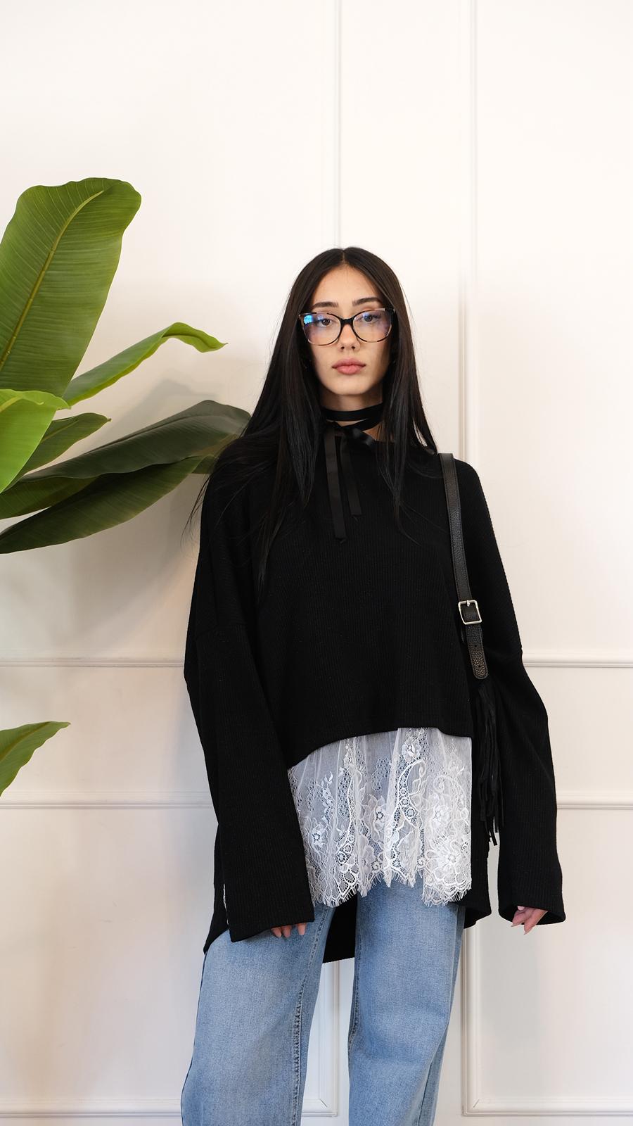 MAGLIONE DETTAGLIO PIZZO 15414 NEW