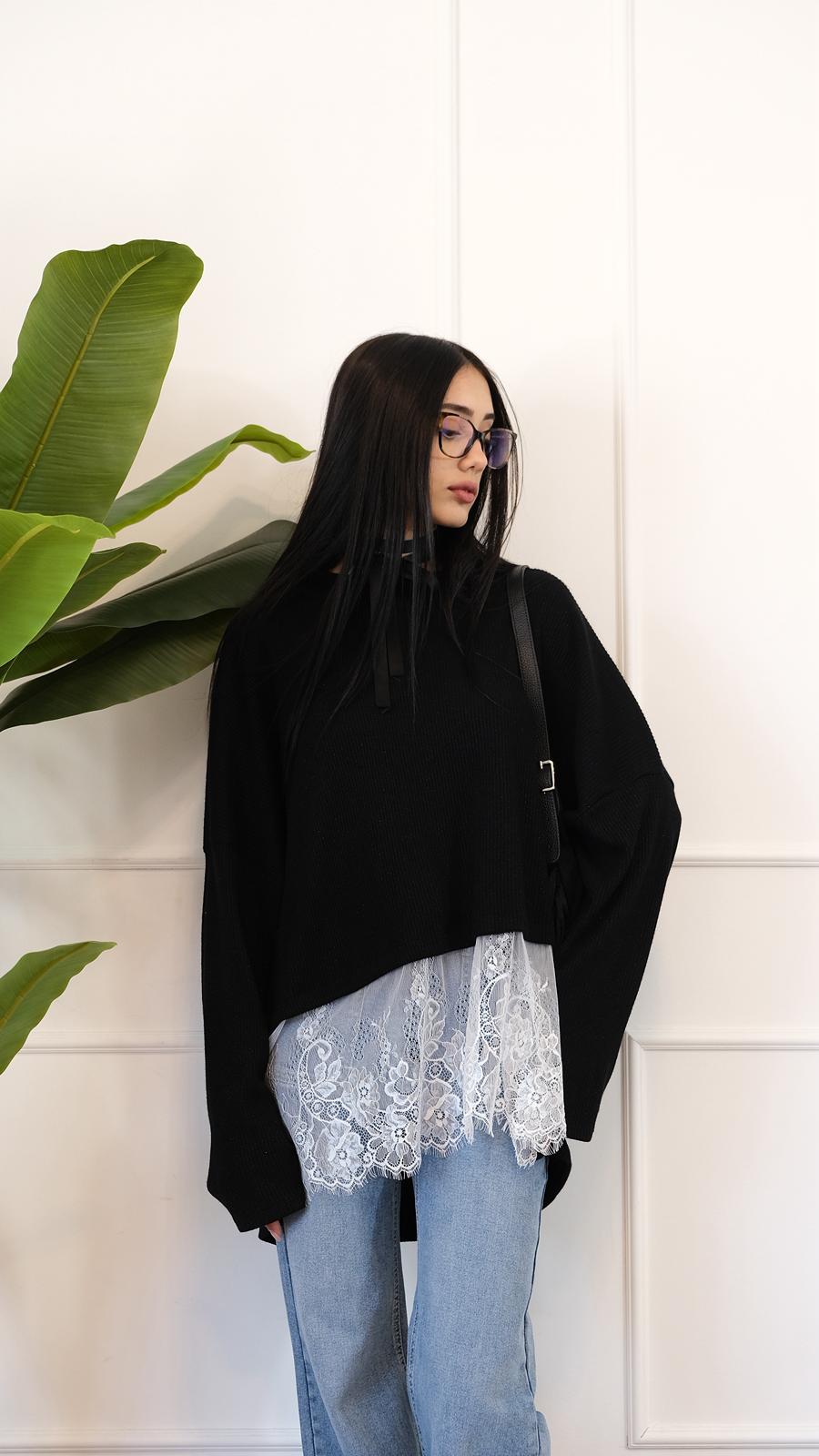 MAGLIONE DETTAGLIO PIZZO 15414 NEW