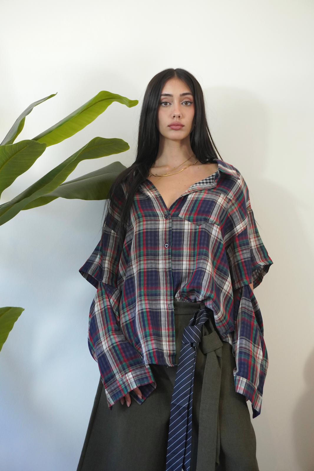 CAMICIA MANICA REMOVIBILE BLU H12201 NEW