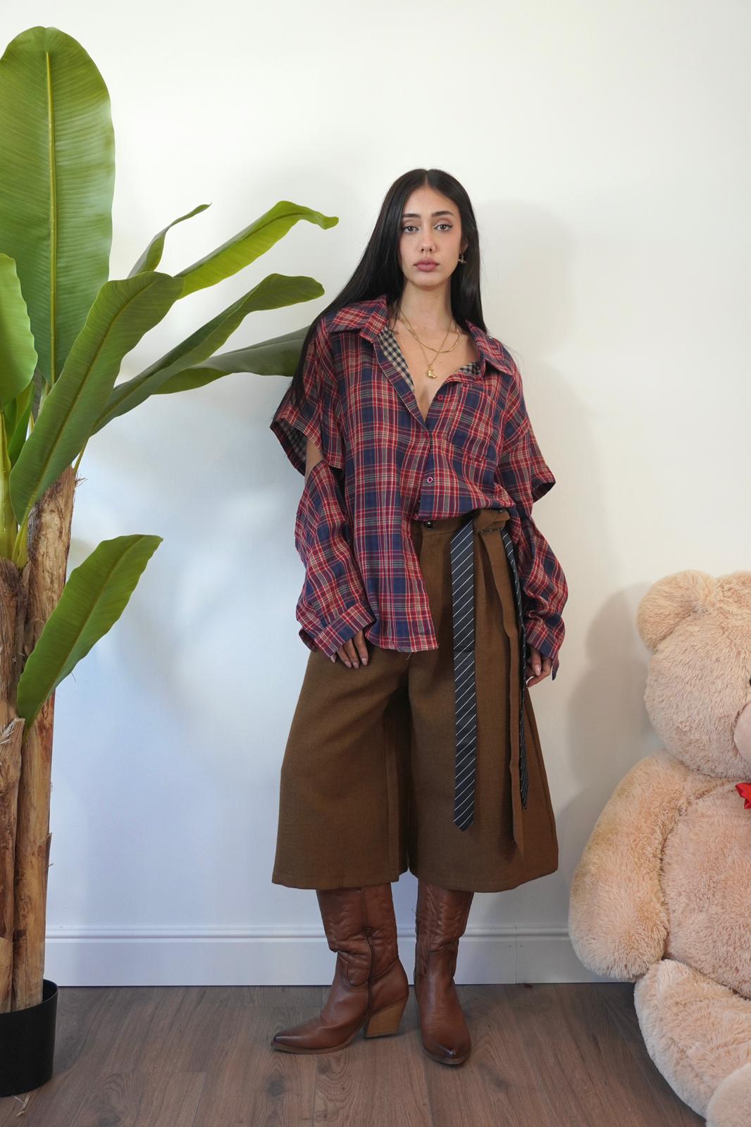 CAMICIA MANICA REMOVIBILE BORDEAUX H12291 NEW