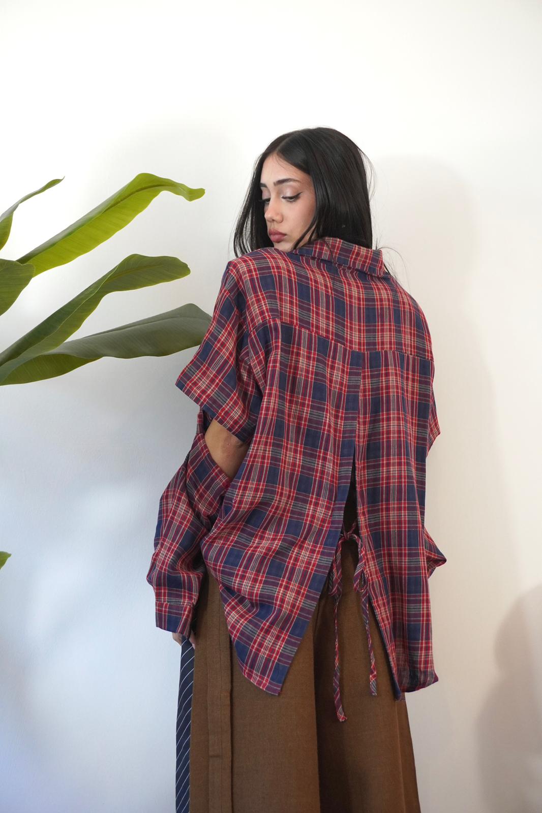 CAMICIA MANICA REMOVIBILE BORDEAUX H12291 NEW